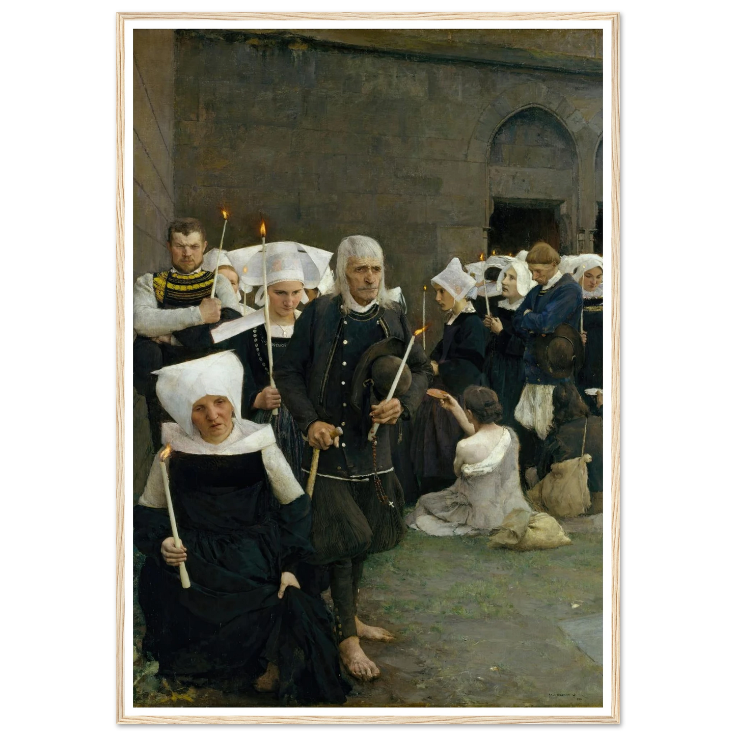 The Pardon in Brittany (1886) Art Print | Pascal Adolphe Jean Dagnan Bouveret - Framed Poster - 30x40 cm / 12x16″ - Black frame