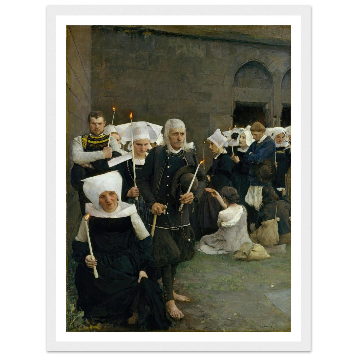 The Pardon in Brittany (1886) Art Print | Pascal Adolphe Jean Dagnan Bouveret - Framed Poster - 30x40 cm / 12x16″ - Black frame