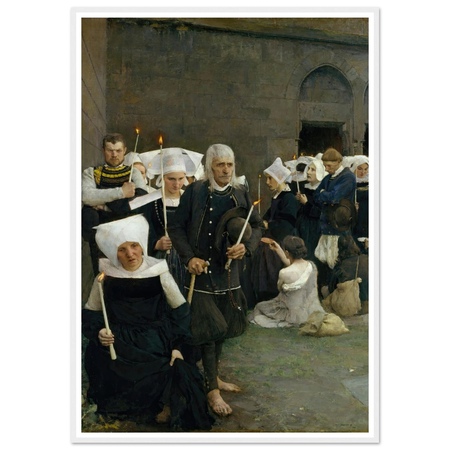 The Pardon in Brittany (1886) Art Print | Pascal Adolphe Jean Dagnan Bouveret - Framed Poster - 30x40 cm / 12x16″ - Black frame