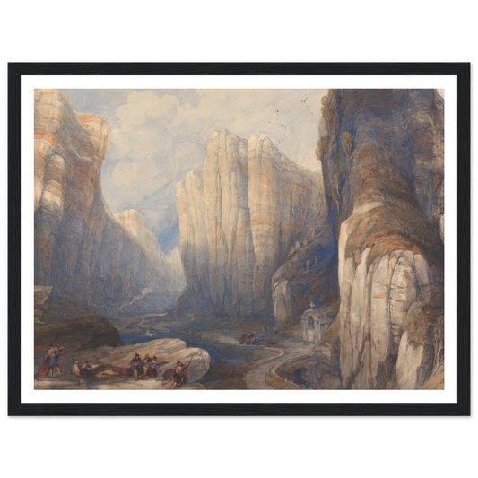 The Pass of Pancorbo, The Pyrenees Art Print | David Roberts - Framed Poster - 30x40 cm / 12x16″ - Black frame