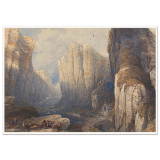 The Pass of Pancorbo, The Pyrenees Art Print | David Roberts - Framed Poster - 30x40 cm / 12x16″ - Black frame