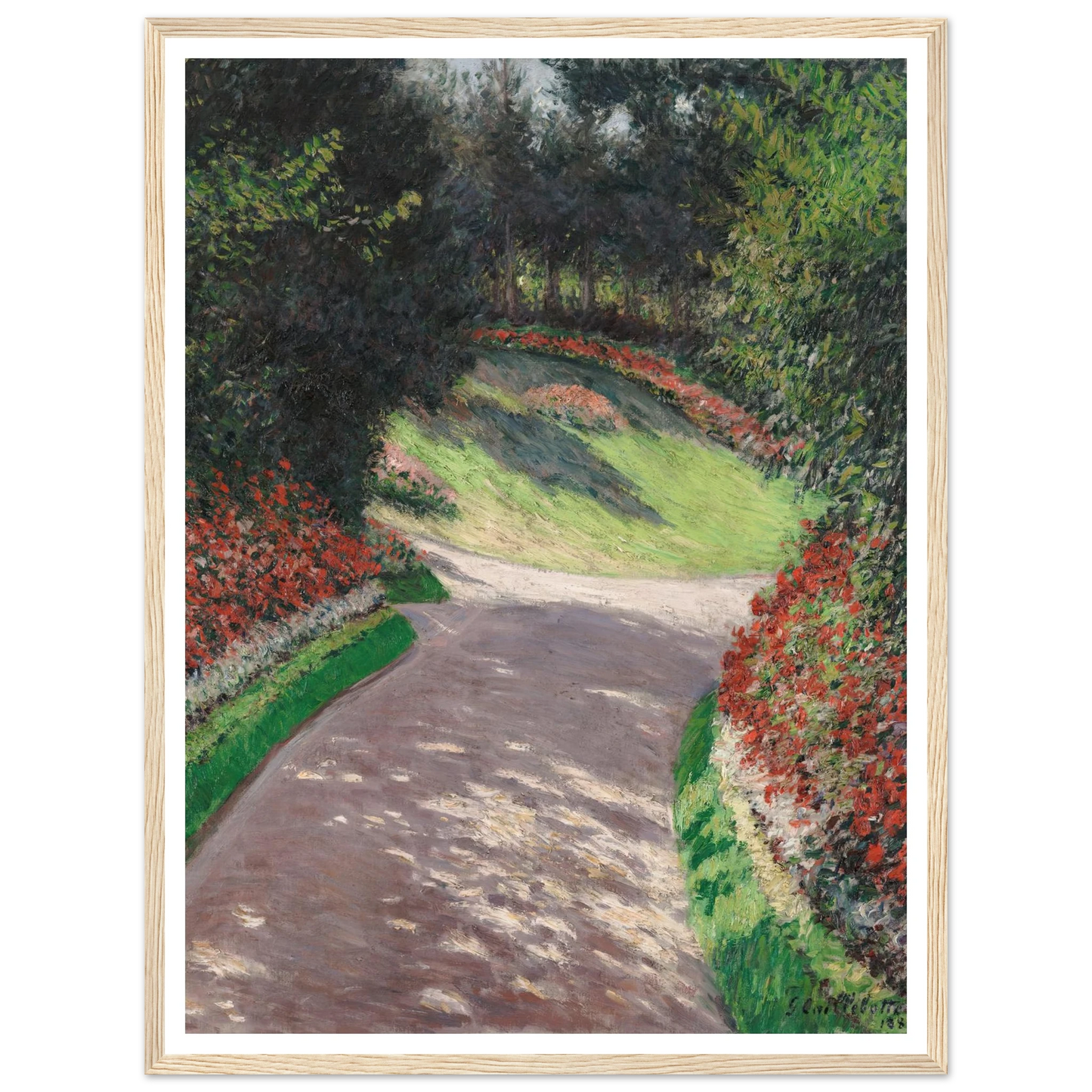 The Path in the Garden (1886) Art Print | Gustave Caillebotte - Framed Poster - 30x40 cm / 12x16″ - Black frame