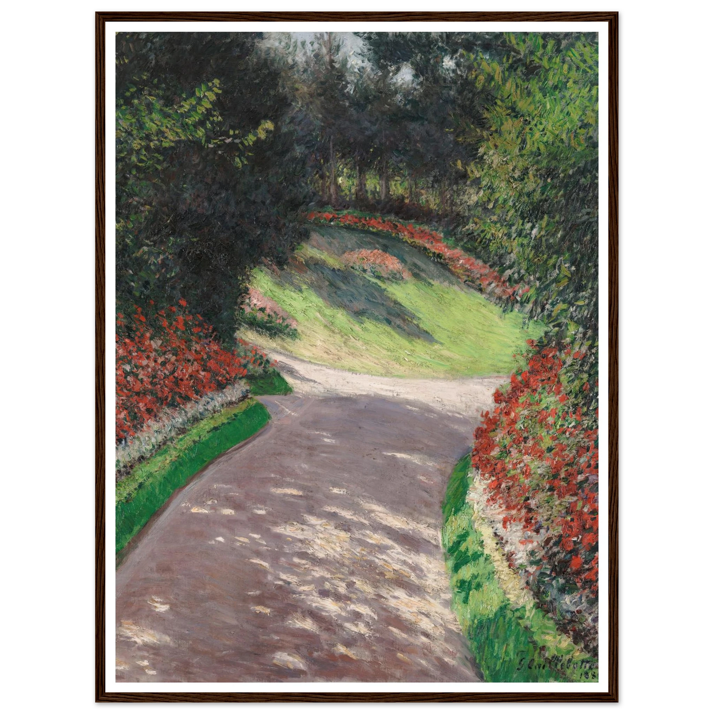 The Path in the Garden (1886) Art Print | Gustave Caillebotte - Framed Poster - 30x40 cm / 12x16″ - Black frame