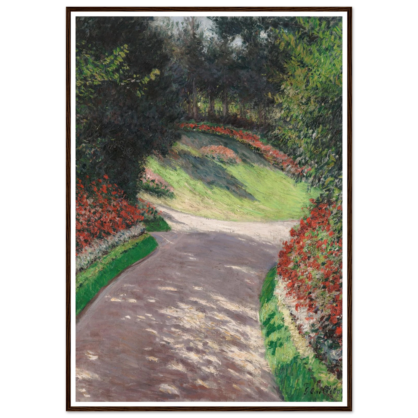 The Path in the Garden (1886) Art Print | Gustave Caillebotte - Framed Poster - 30x40 cm / 12x16″ - Black frame