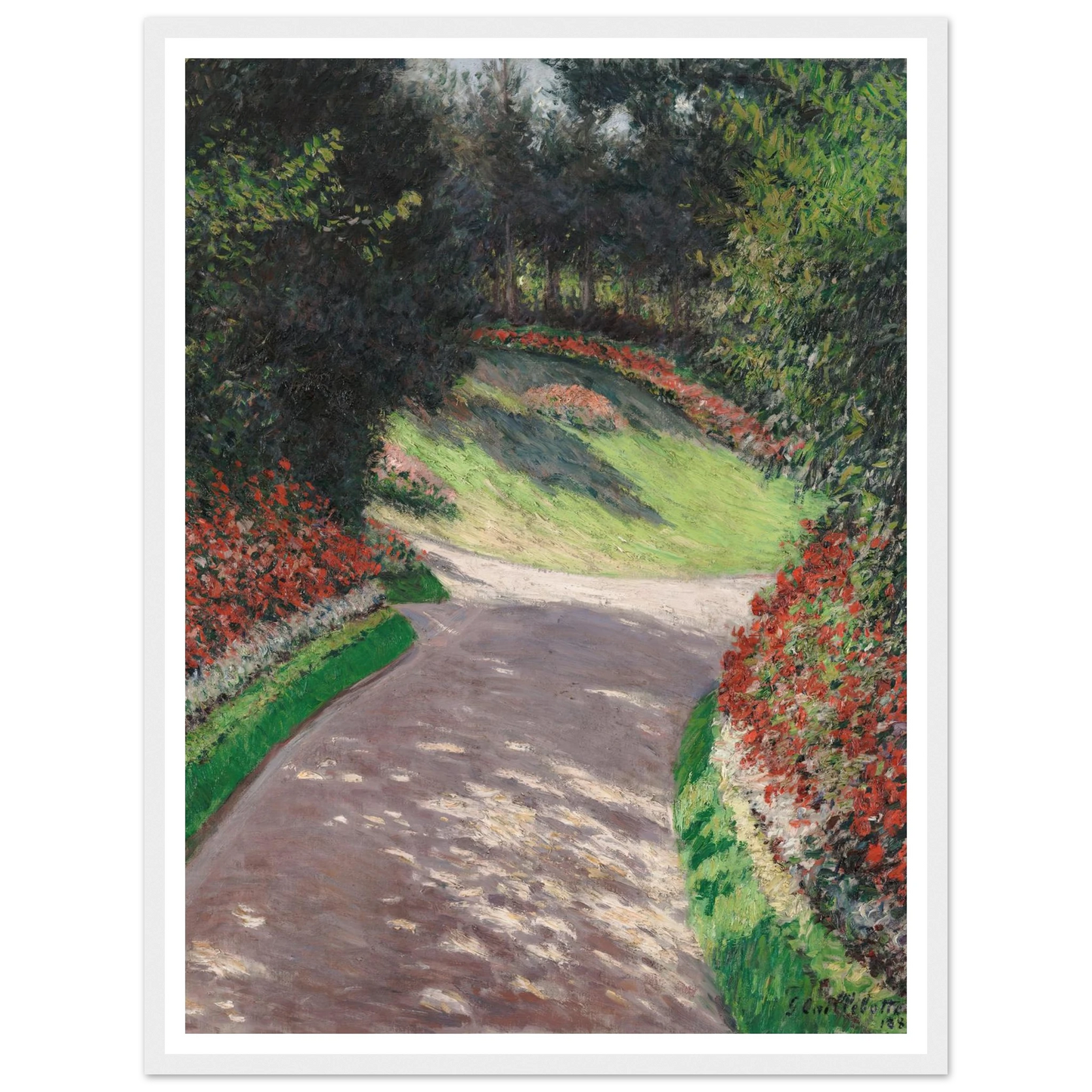 The Path in the Garden (1886) Art Print | Gustave Caillebotte - Framed Poster - 30x40 cm / 12x16″ - Black frame