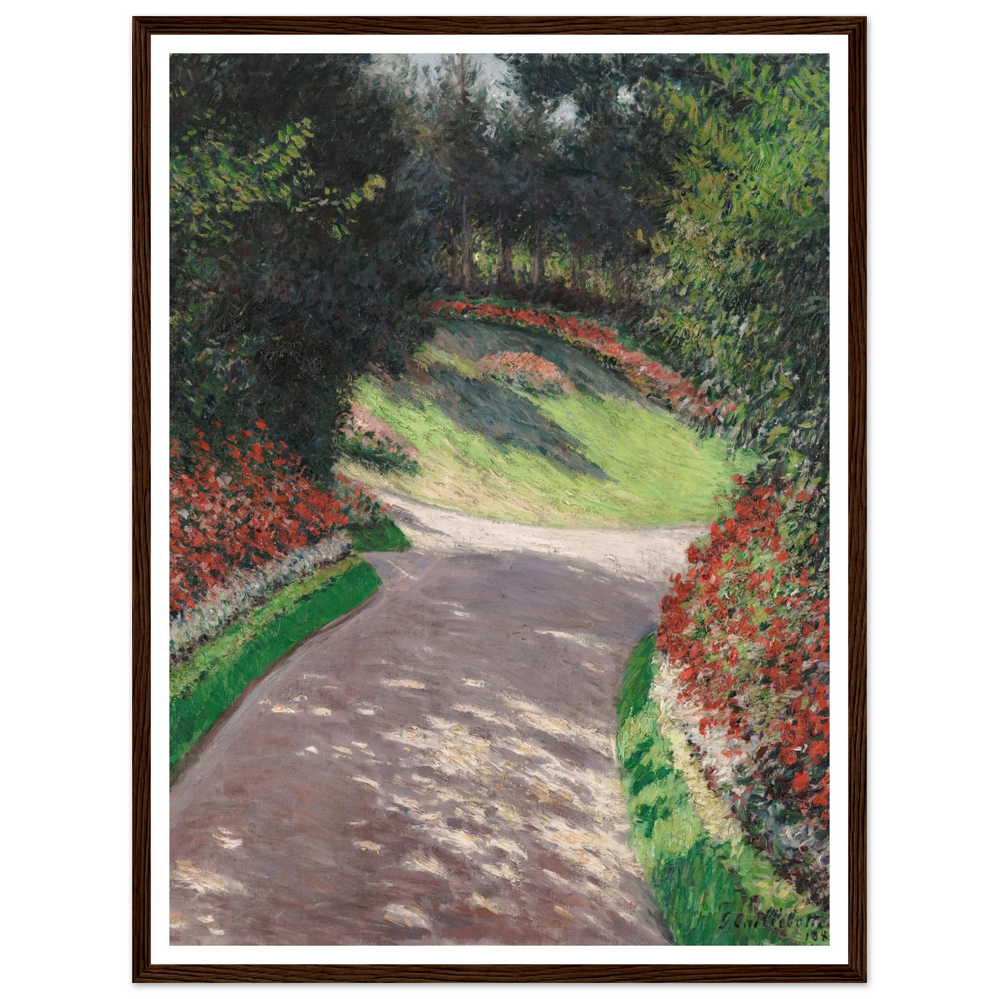 The Path in the Garden (1886) Art Print | Gustave Caillebotte - Framed Poster - 30x40 cm / 12x16″ - Black frame