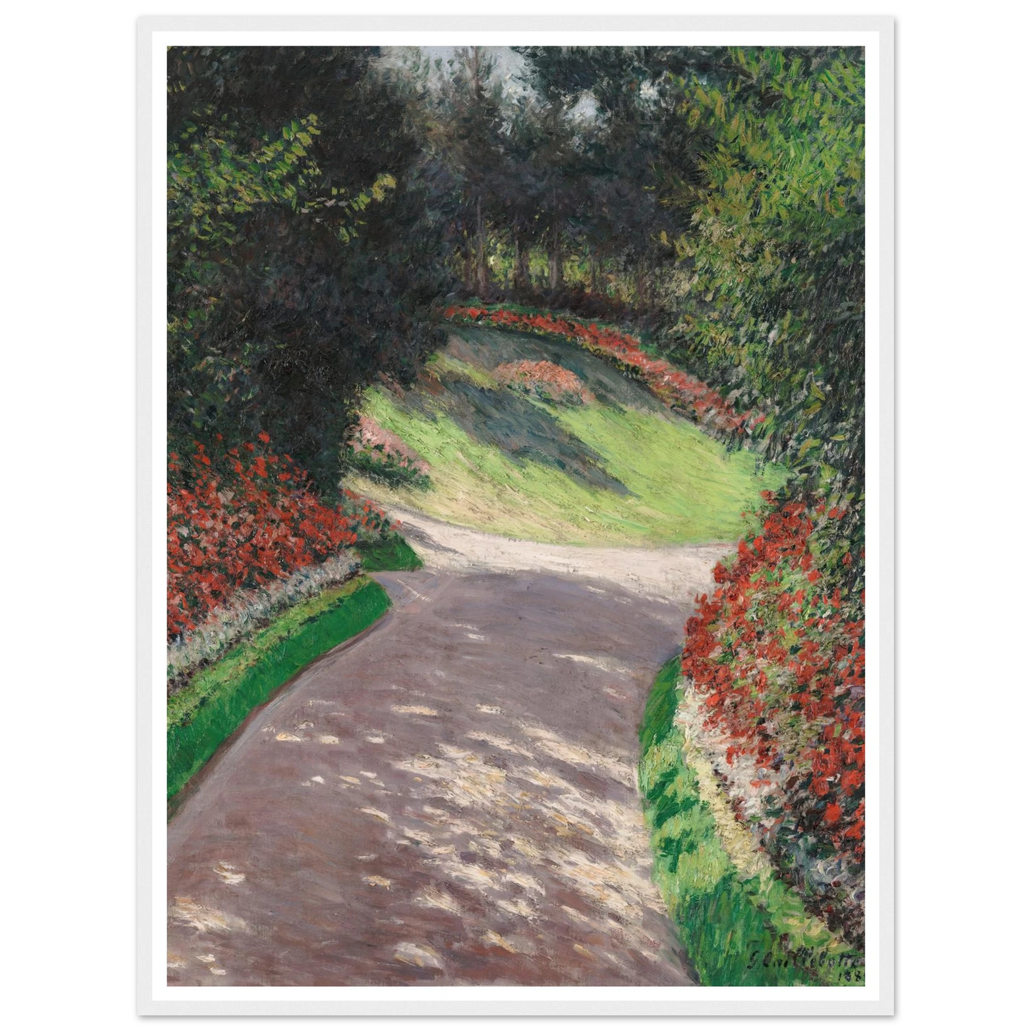 The Path in the Garden (1886) Art Print | Gustave Caillebotte - Framed Poster - 30x40 cm / 12x16″ - Black frame