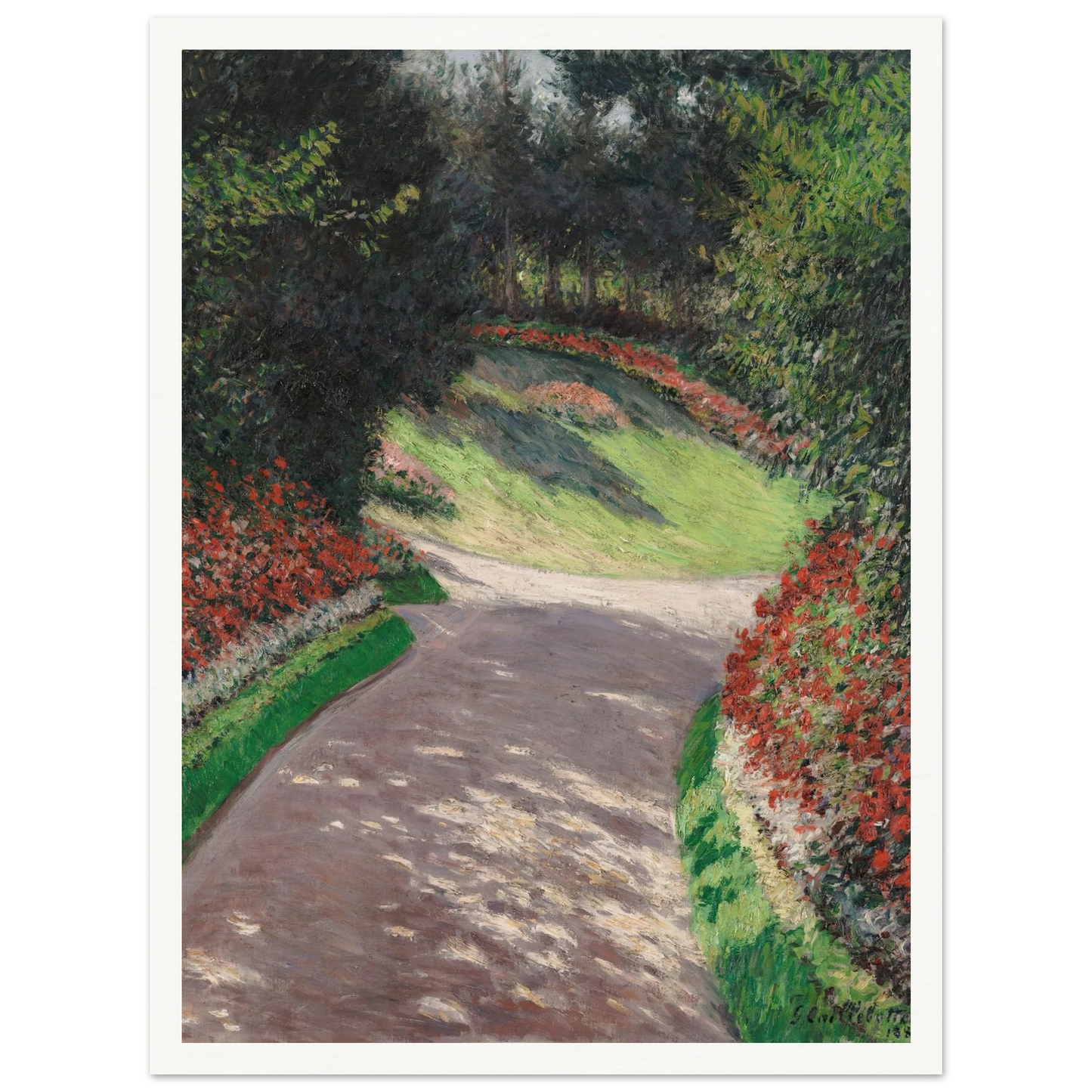 The Path in the Garden (1886) Art Print | Gustave Caillebotte - Framed Poster - 30x40 cm / 12x16″ - Black frame