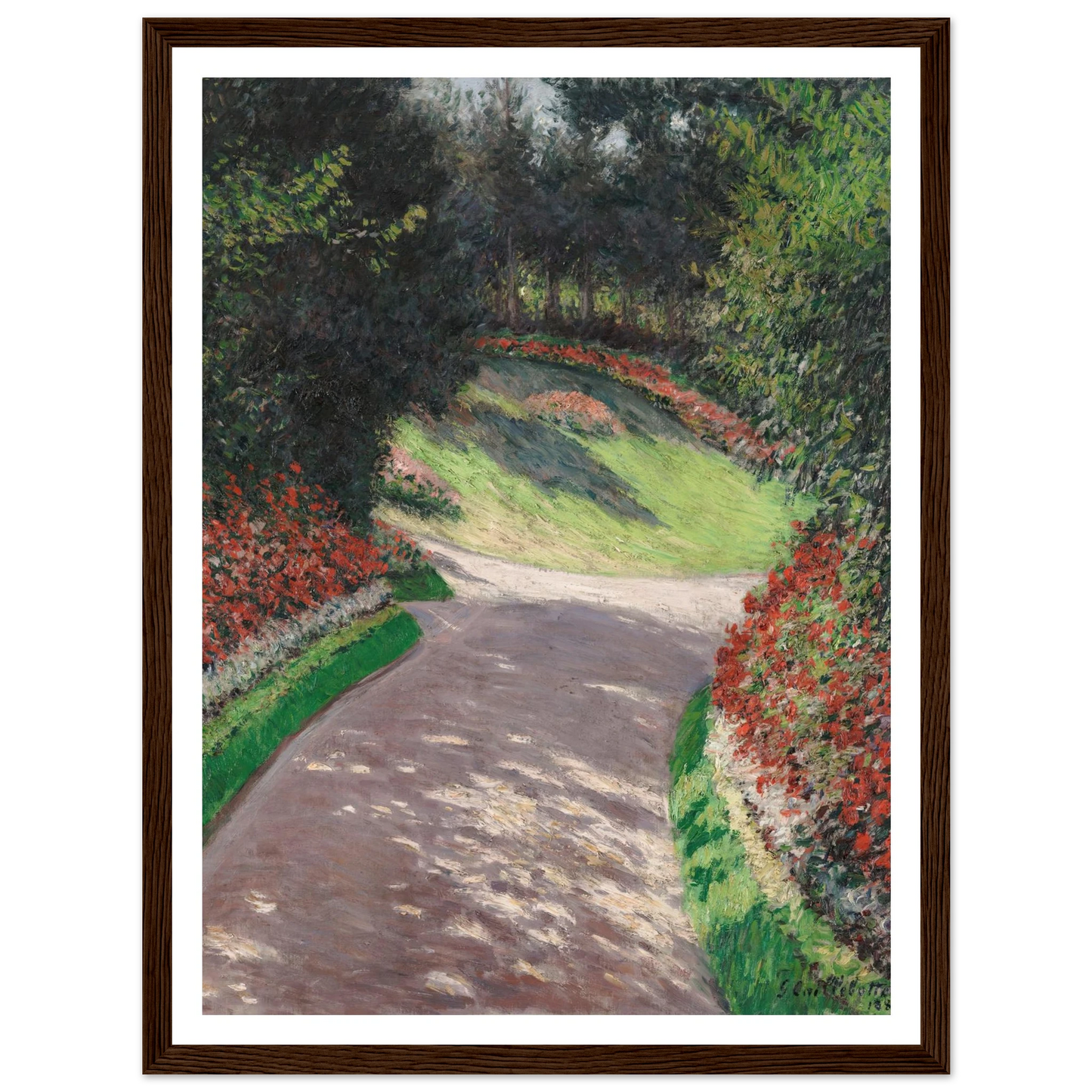 The Path in the Garden (1886) Art Print | Gustave Caillebotte - Framed Poster - 30x40 cm / 12x16″ - Black frame