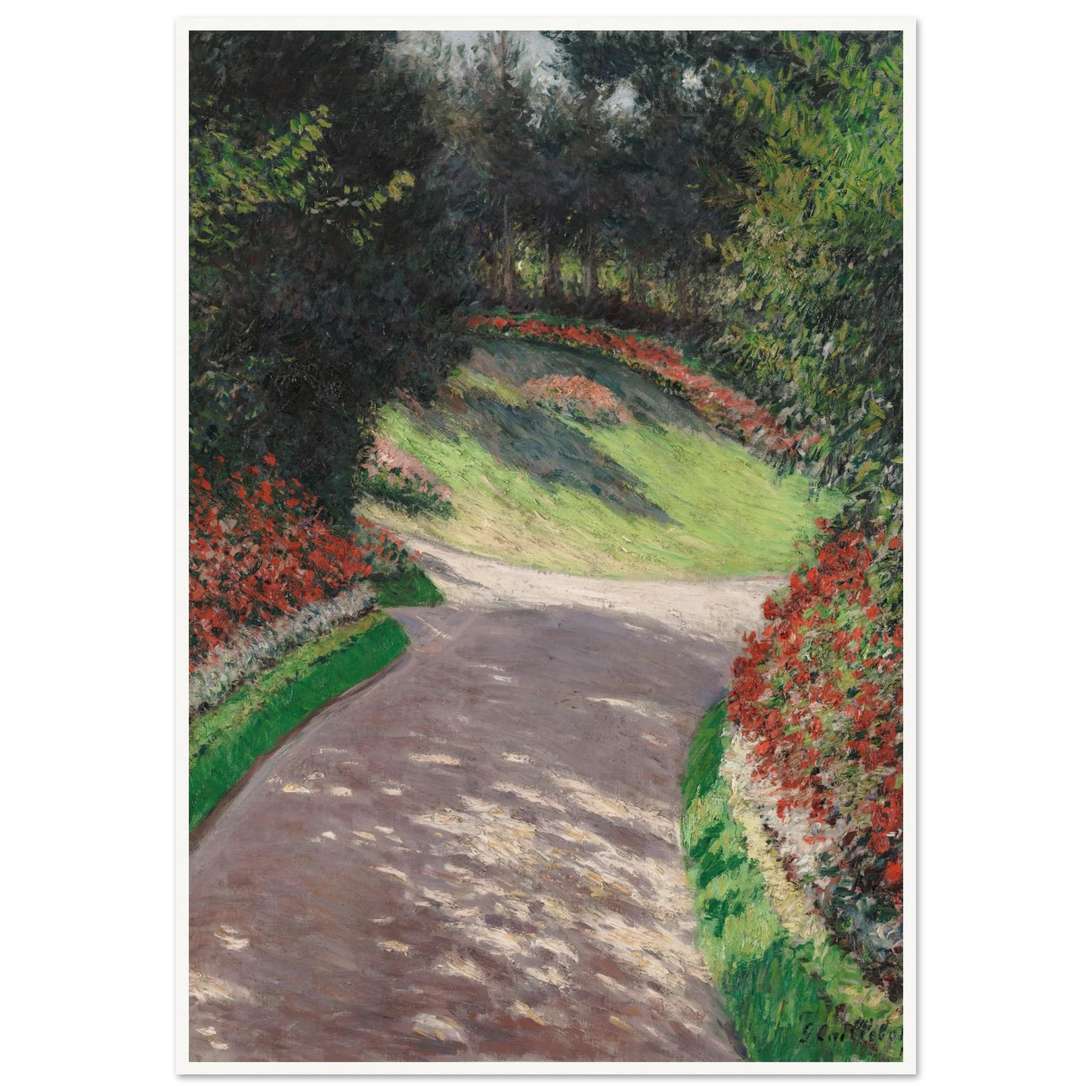 The Path in the Garden (1886) Art Print | Gustave Caillebotte - Framed Poster - 30x40 cm / 12x16″ - Black frame