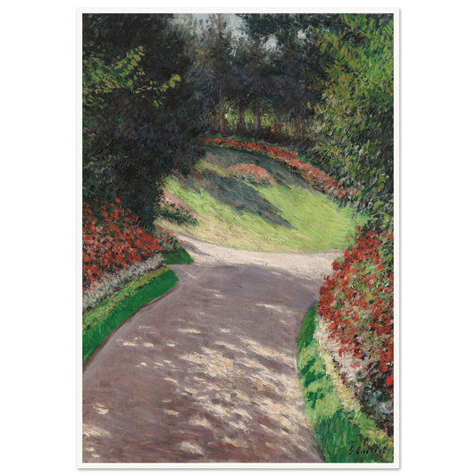 The Path in the Garden (1886) Art Print | Gustave Caillebotte - Framed Poster - 30x40 cm / 12x16″ - Black frame