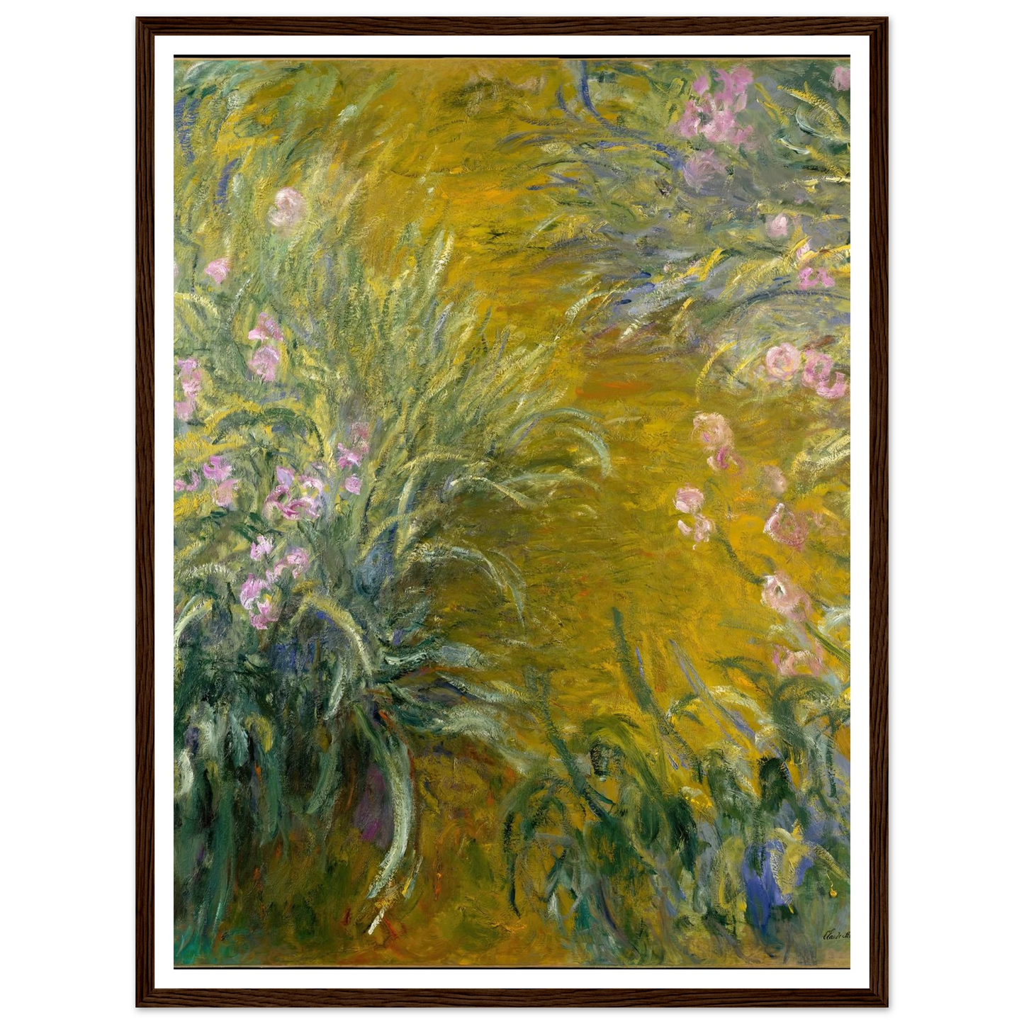 The Path through the Irises (1914-1917) Art Print | Claude Monet - Framed Poster - 30x40 cm / 12x16″ - Black frame