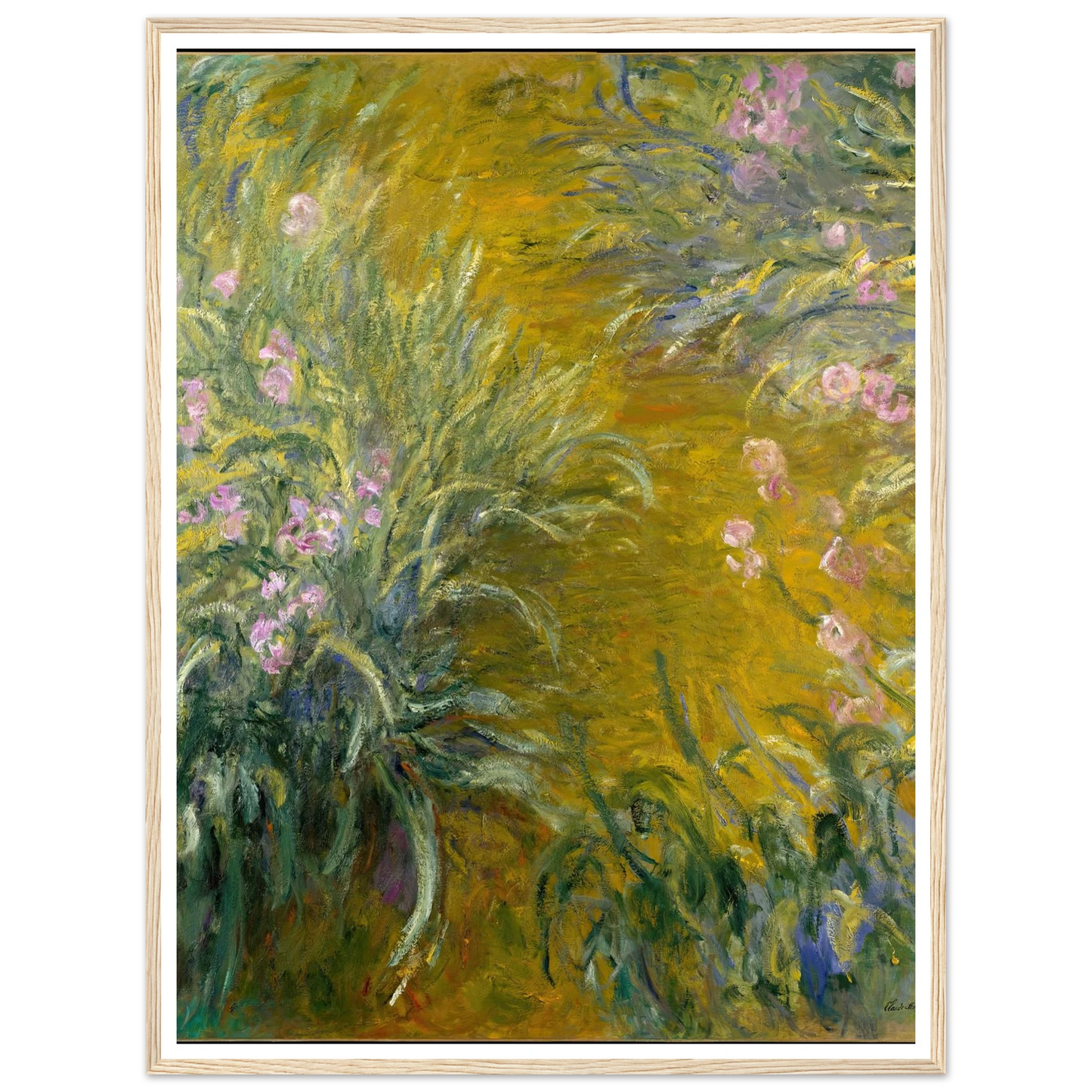 The Path through the Irises (1914-1917) Art Print | Claude Monet - Framed Poster - 30x40 cm / 12x16″ - Black frame