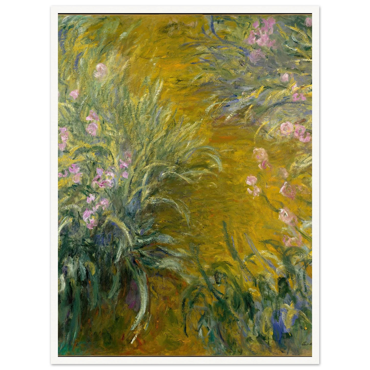 The Path through the Irises (1914-1917) Art Print | Claude Monet - Framed Poster - 30x40 cm / 12x16″ - Black frame