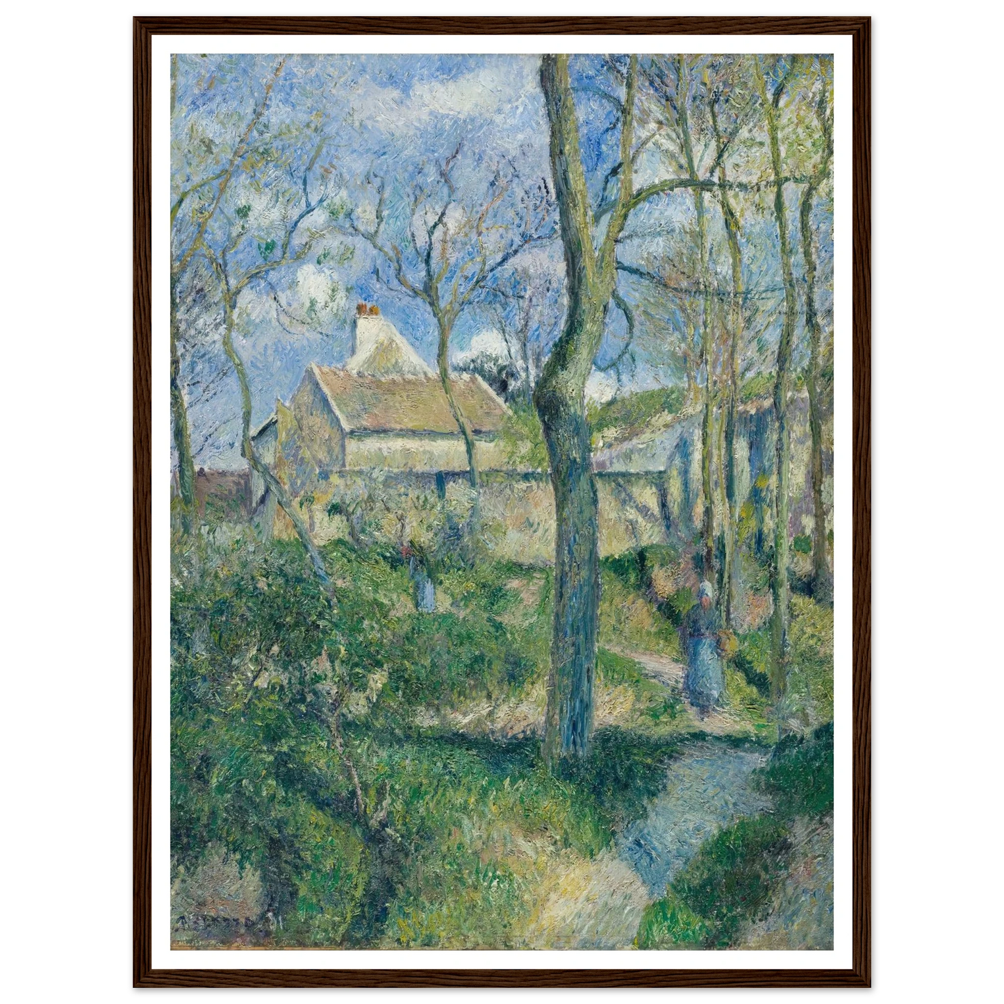 The Path to Les Pouilleux, Pontoise Art Print | Camille Pissarro - Framed Poster - 30x40 cm / 12x16″ - Black frame