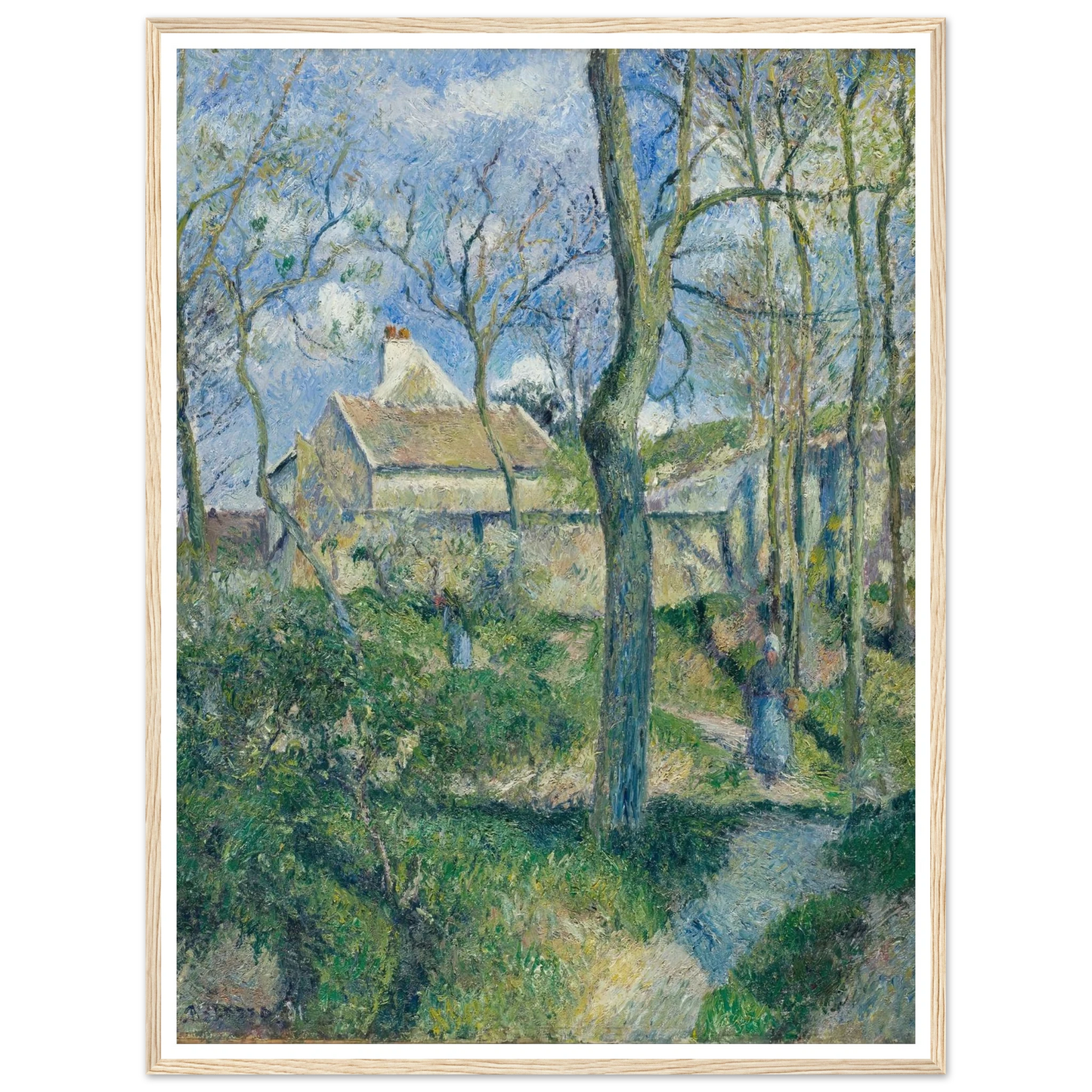 The Path to Les Pouilleux, Pontoise Art Print | Camille Pissarro - Framed Poster - 30x40 cm / 12x16″ - Black frame