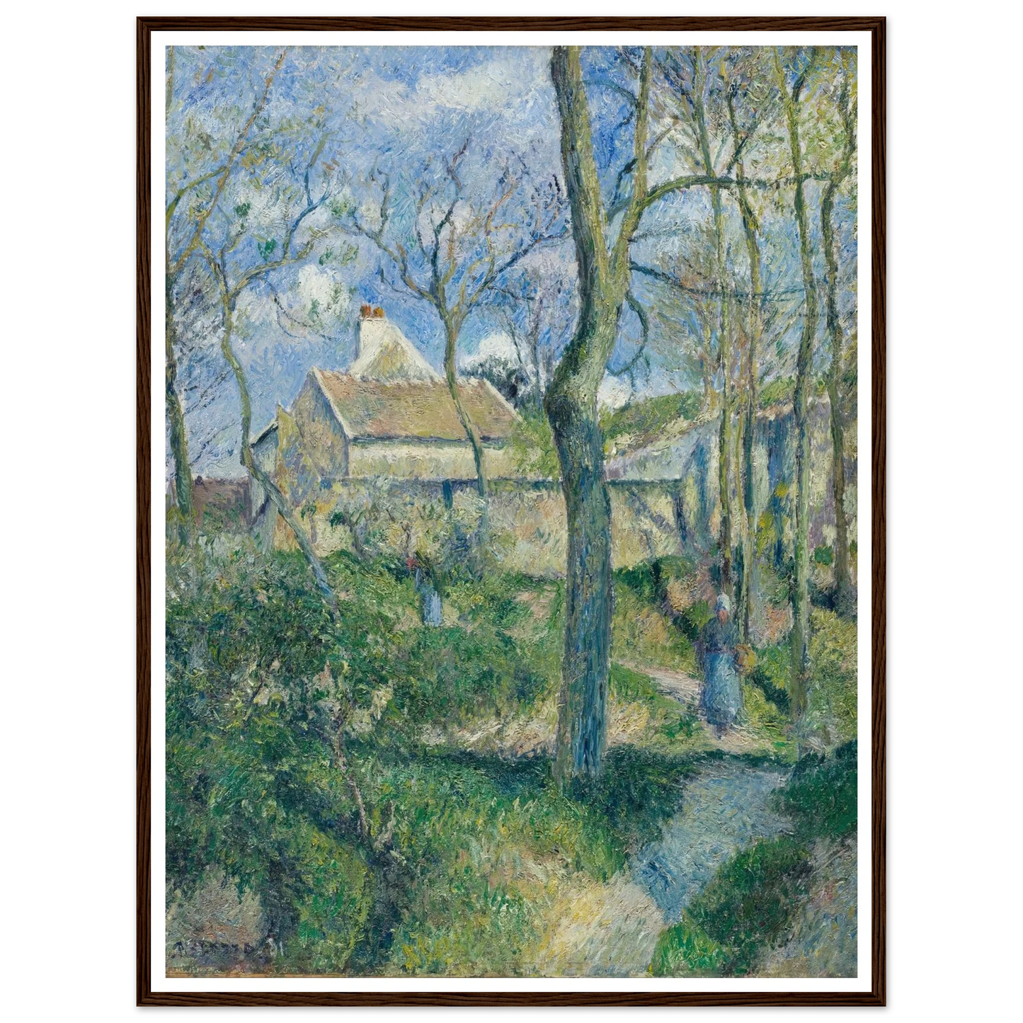 The Path to Les Pouilleux, Pontoise Art Print | Camille Pissarro - Framed Poster - 30x40 cm / 12x16″ - Black frame
