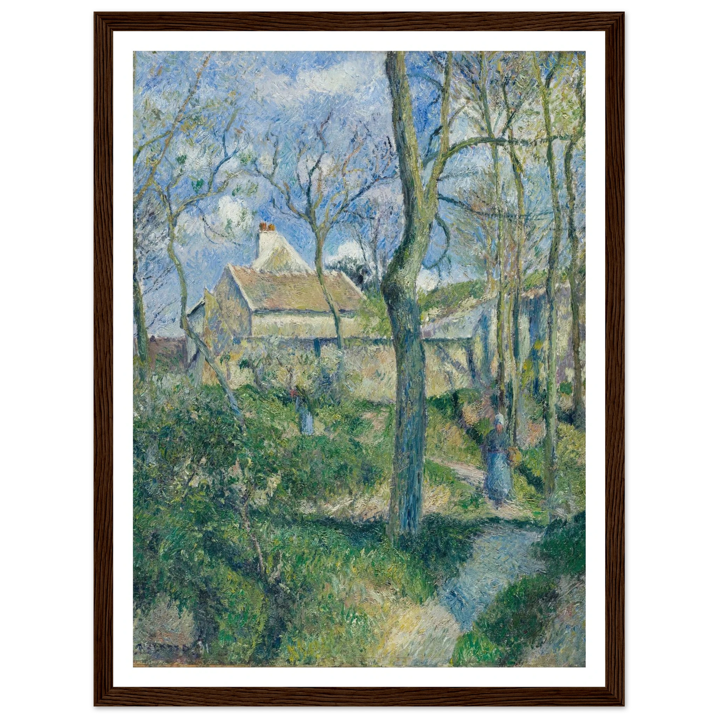 The Path to Les Pouilleux, Pontoise Art Print | Camille Pissarro - Framed Poster - 30x40 cm / 12x16″ - Black frame