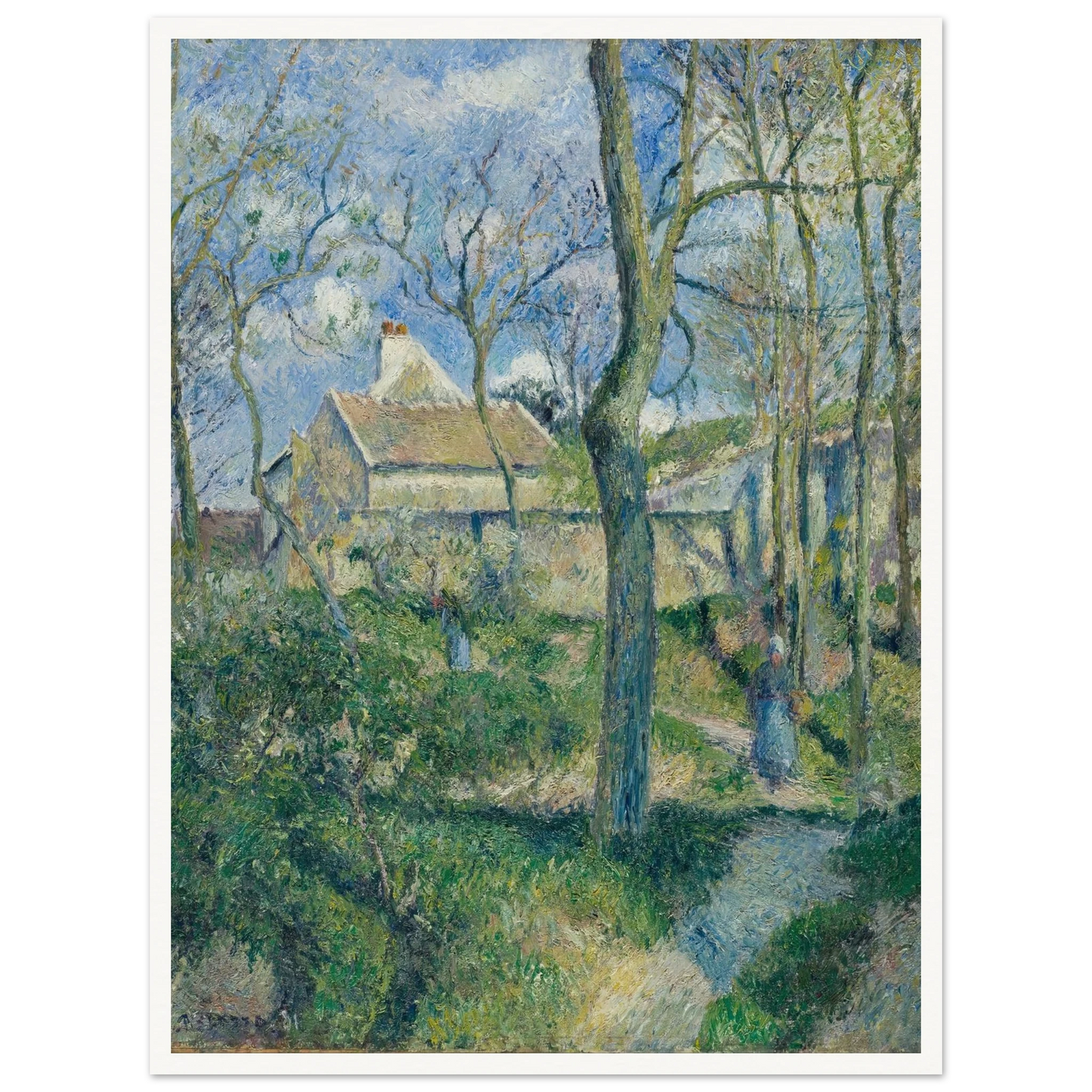 The Path to Les Pouilleux, Pontoise Art Print | Camille Pissarro - Framed Poster - 30x40 cm / 12x16″ - Black frame