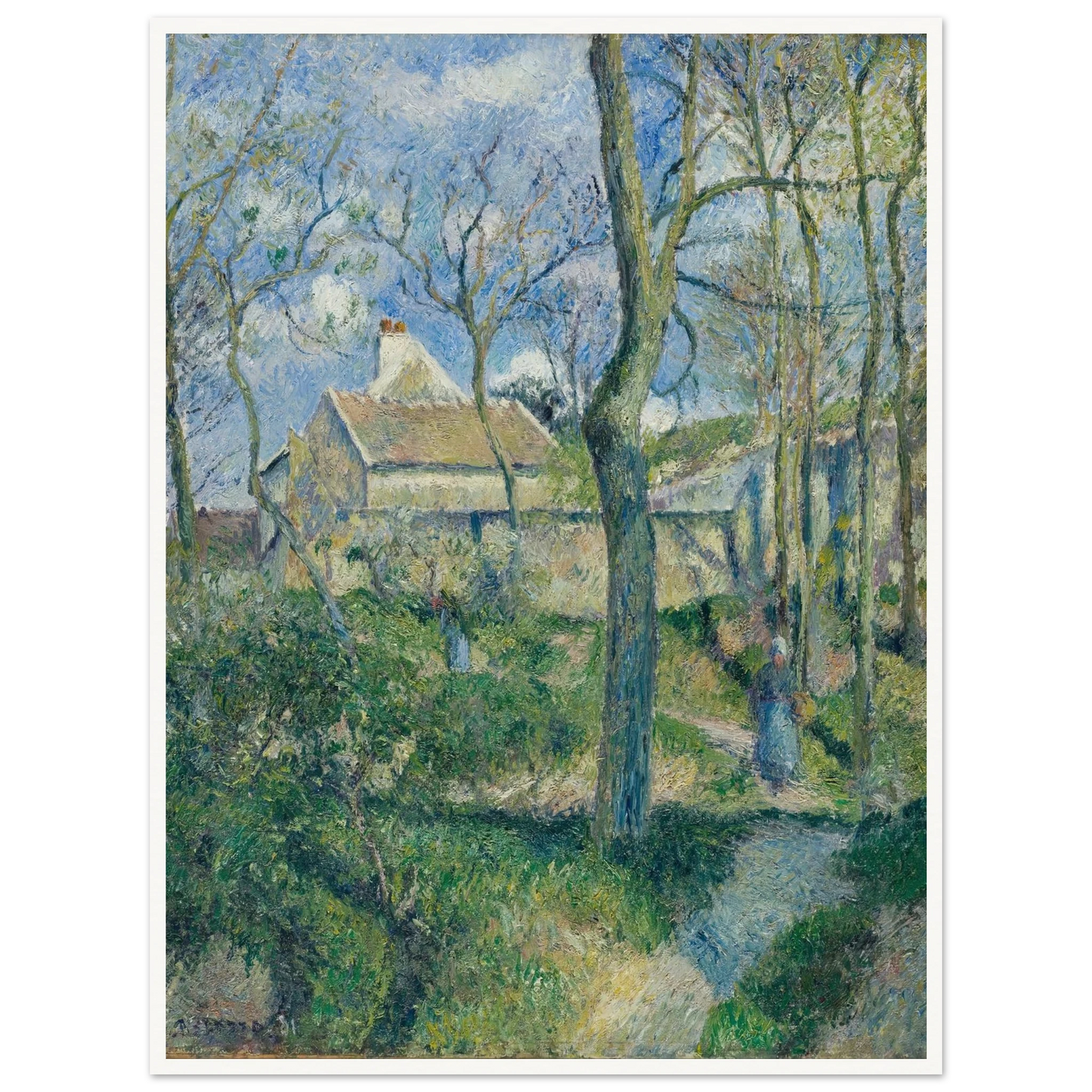 The Path to Les Pouilleux, Pontoise Art Print | Camille Pissarro - Framed Poster - 30x40 cm / 12x16″ - Black frame