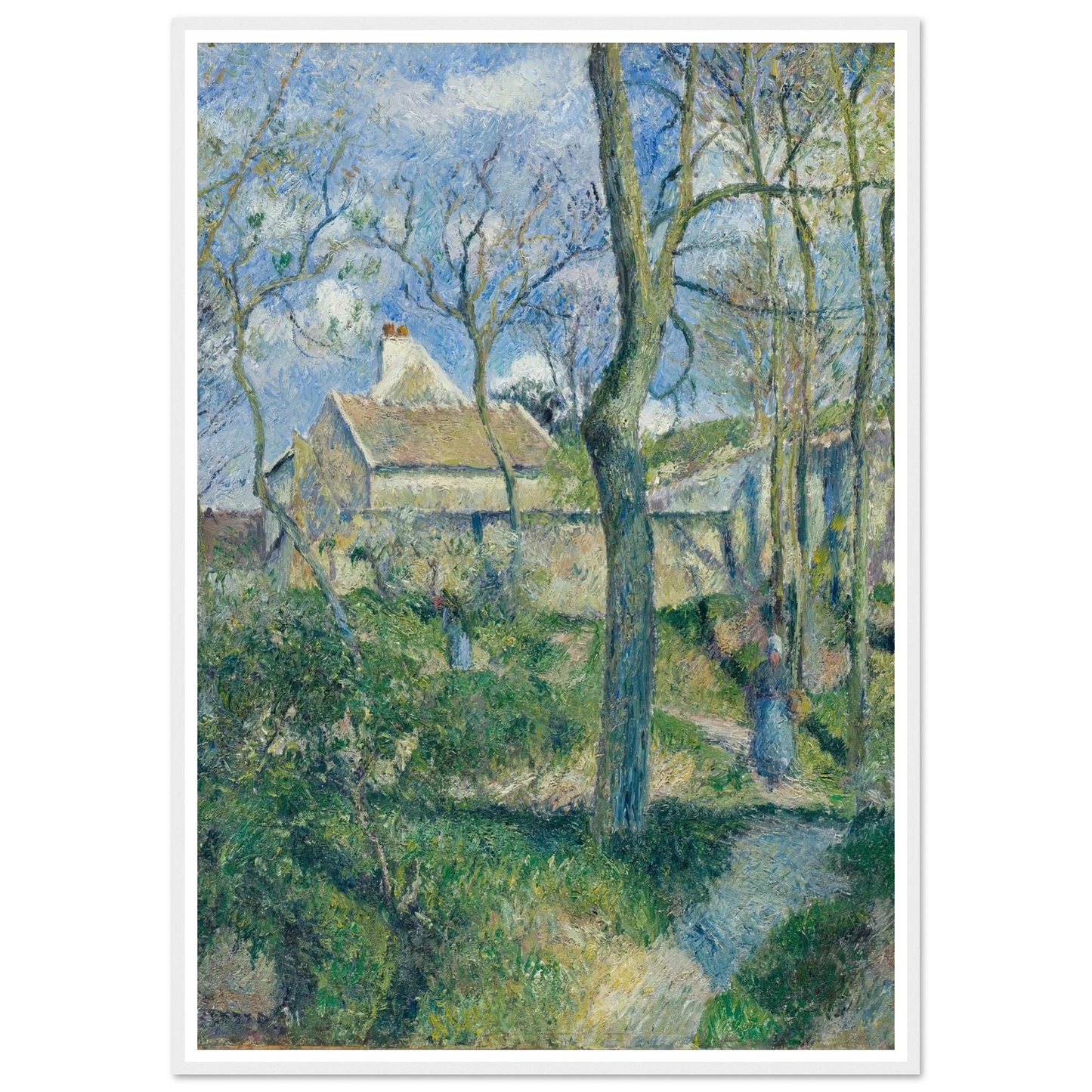 The Path to Les Pouilleux, Pontoise Art Print | Camille Pissarro - Framed Poster - 30x40 cm / 12x16″ - Black frame