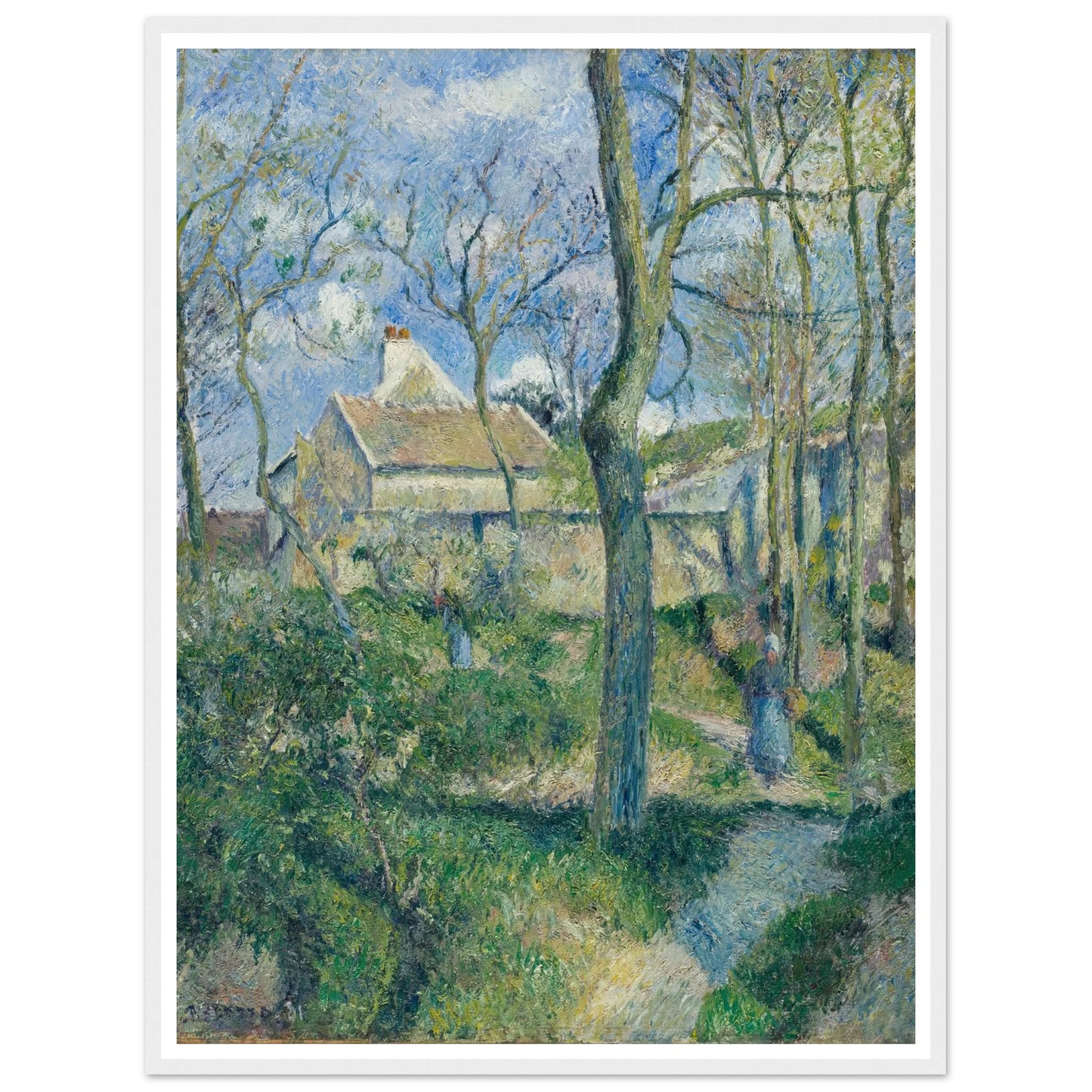 The Path to Les Pouilleux, Pontoise Art Print | Camille Pissarro - Framed Poster - 30x40 cm / 12x16″ - Black frame