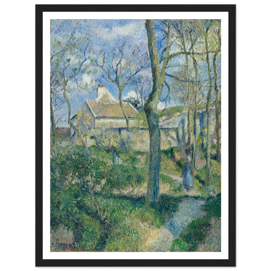 The Path to Les Pouilleux, Pontoise Art Print | Camille Pissarro - Framed Poster - 30x40 cm / 12x16″ - Black frame