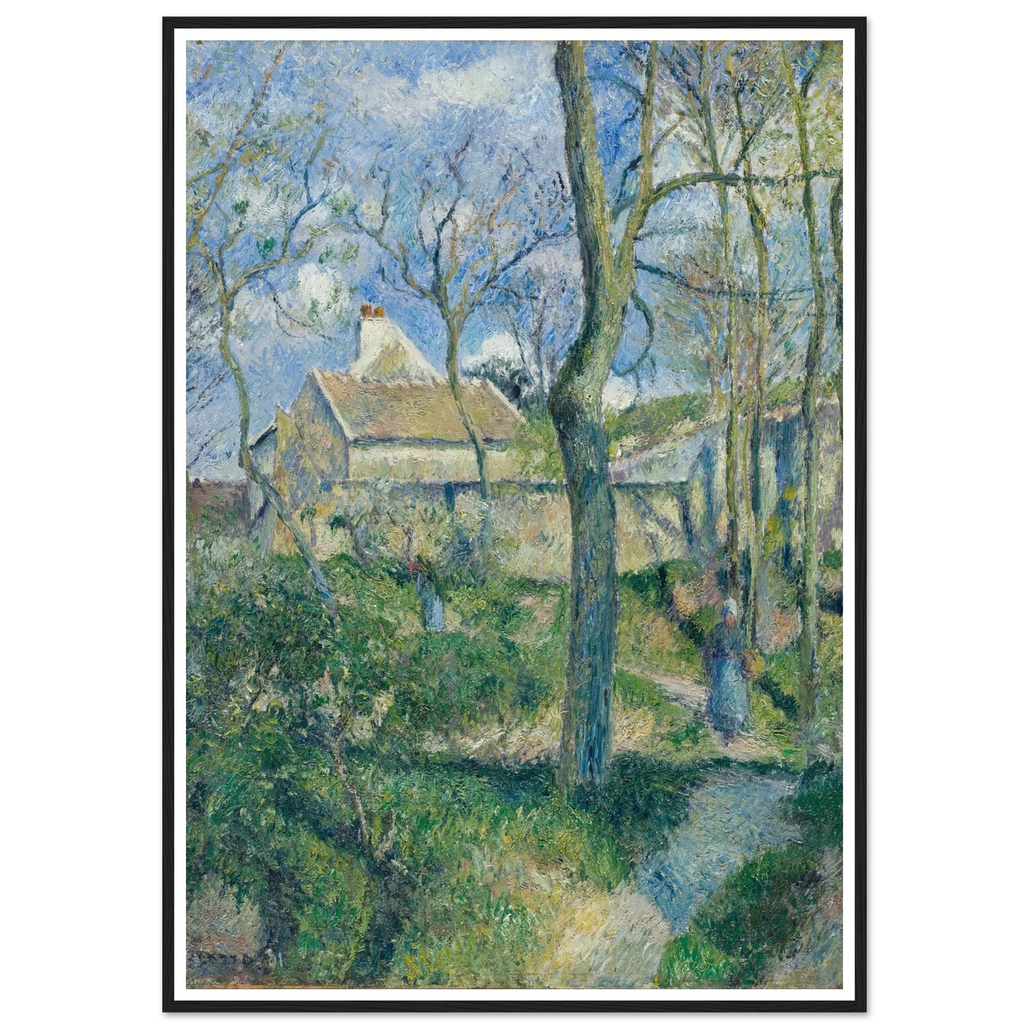 The Path to Les Pouilleux, Pontoise Art Print | Camille Pissarro - Framed Poster - 30x40 cm / 12x16″ - Black frame