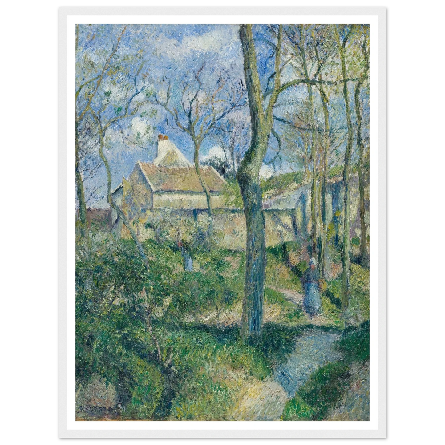 The Path to Les Pouilleux, Pontoise Art Print | Camille Pissarro - Framed Poster - 30x40 cm / 12x16″ - Black frame