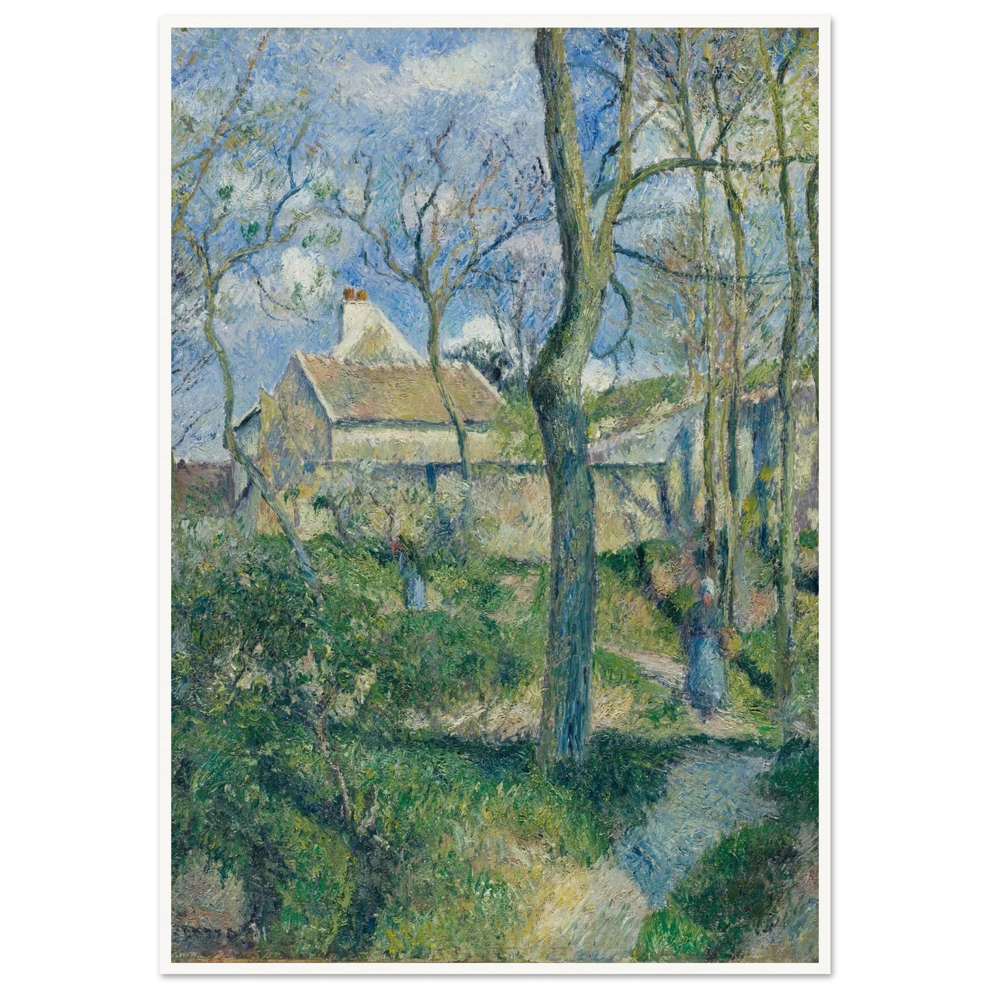 The Path to Les Pouilleux, Pontoise Art Print | Camille Pissarro - Framed Poster - 30x40 cm / 12x16″ - Black frame
