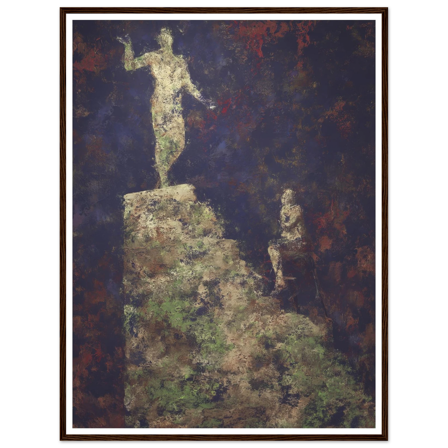 The Pedestal and the Silent Observer - Framed Poster - 30x40 cm / 12x16″ - Black frame