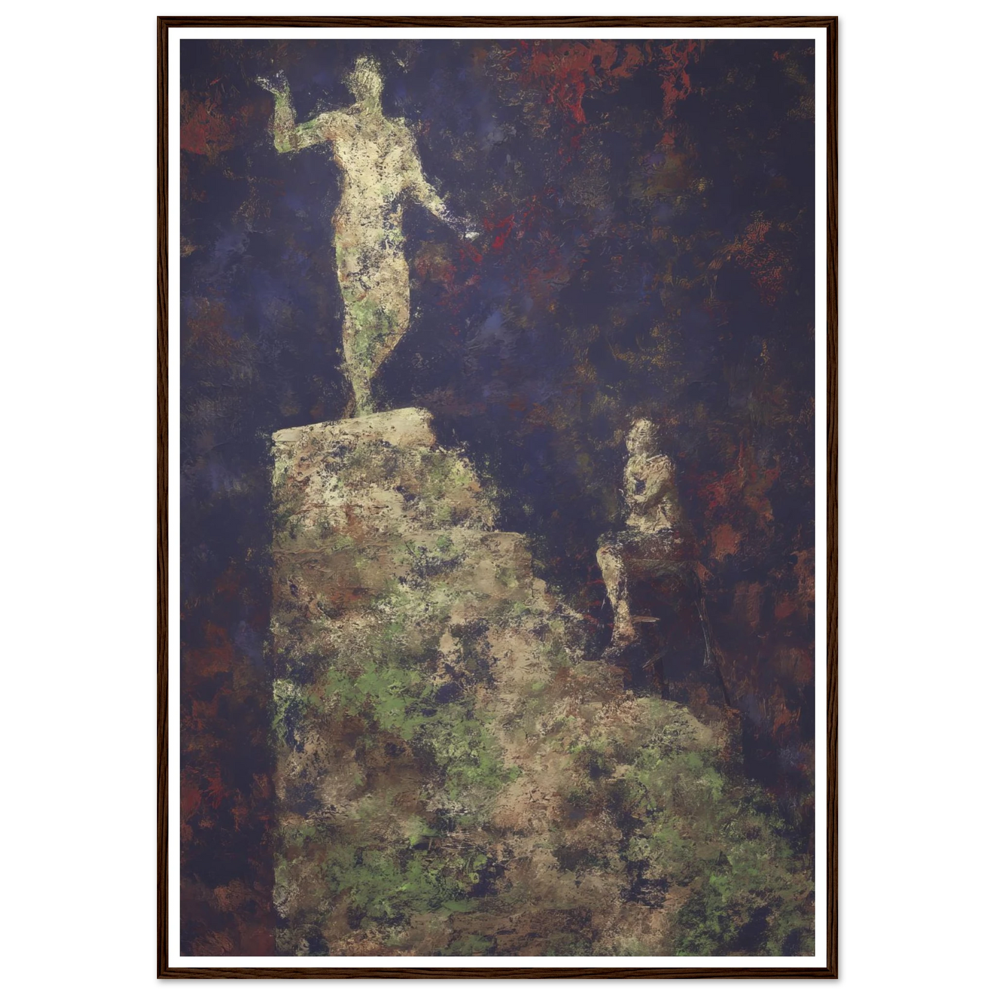 The Pedestal and the Silent Observer - Framed Poster - 30x40 cm / 12x16″ - Black frame