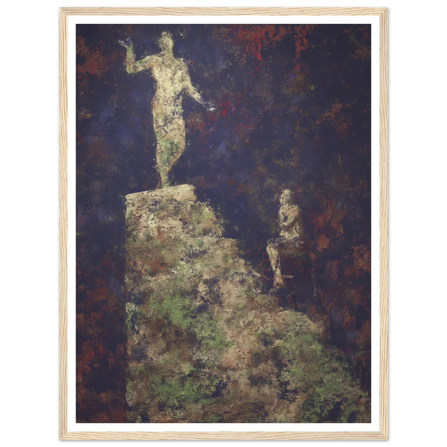 The Pedestal and the Silent Observer - Framed Poster - 30x40 cm / 12x16″ - Black frame