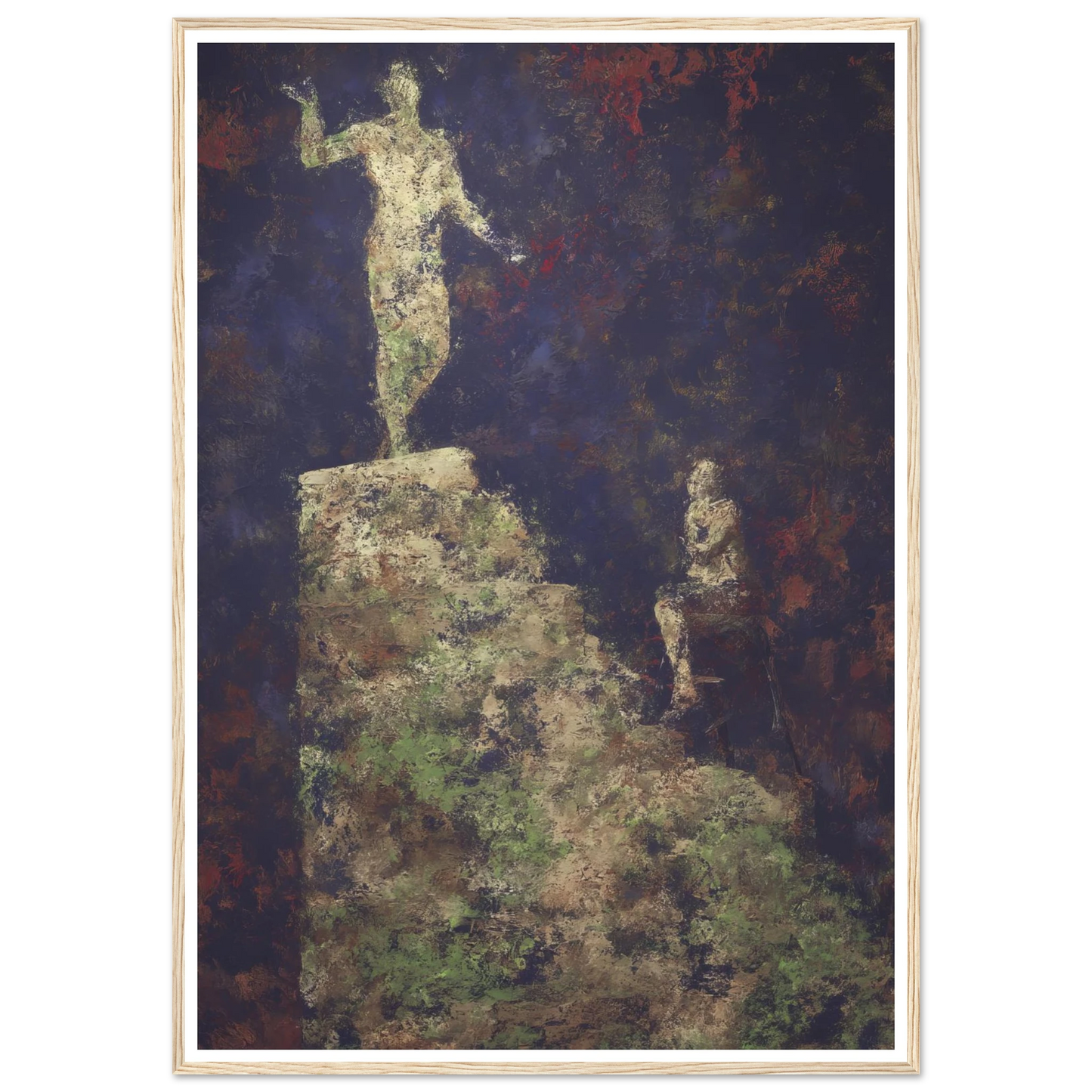The Pedestal and the Silent Observer - Framed Poster - 30x40 cm / 12x16″ - Black frame