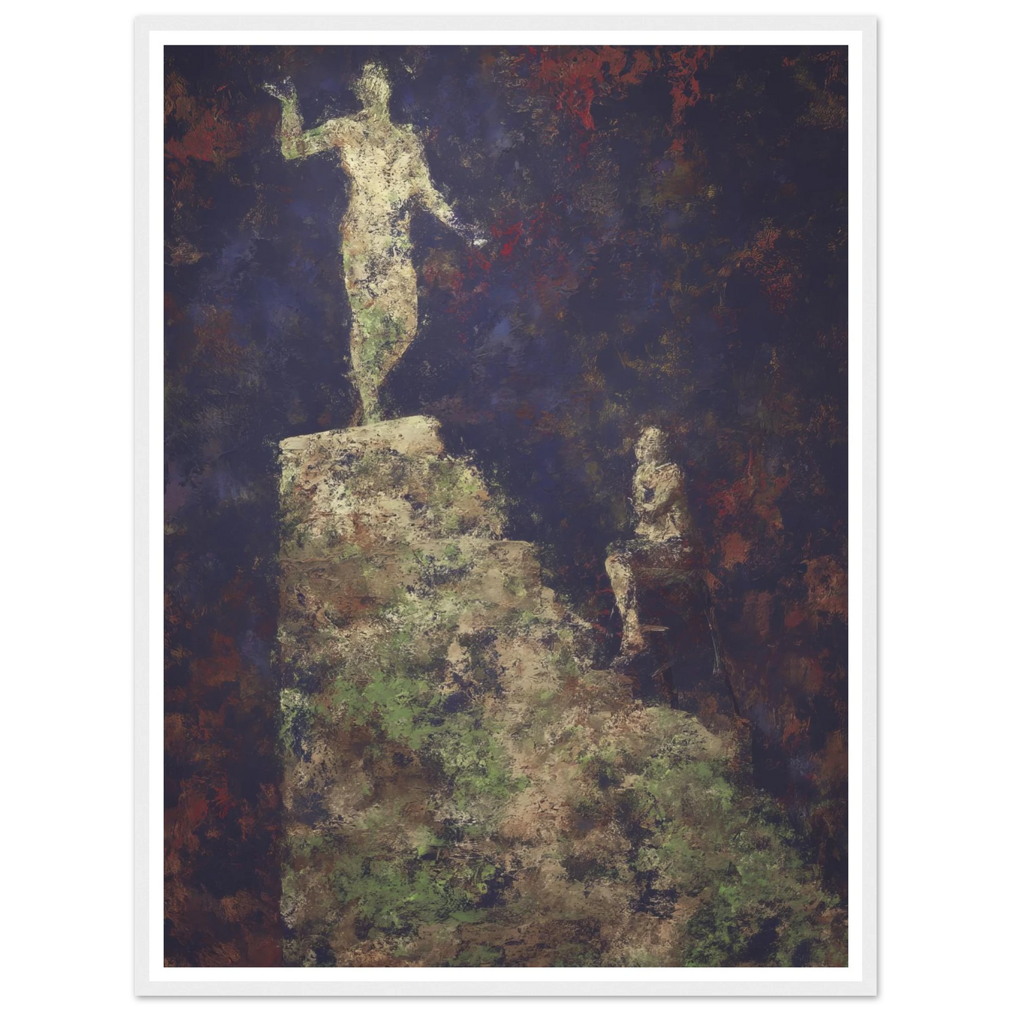 The Pedestal and the Silent Observer - Framed Poster - 30x40 cm / 12x16″ - Black frame