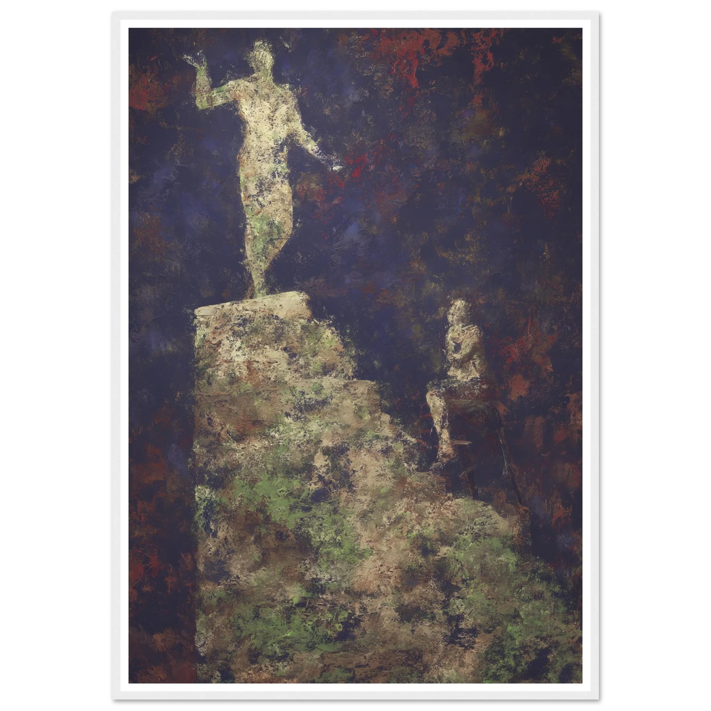 The Pedestal and the Silent Observer - Framed Poster - 30x40 cm / 12x16″ - Black frame