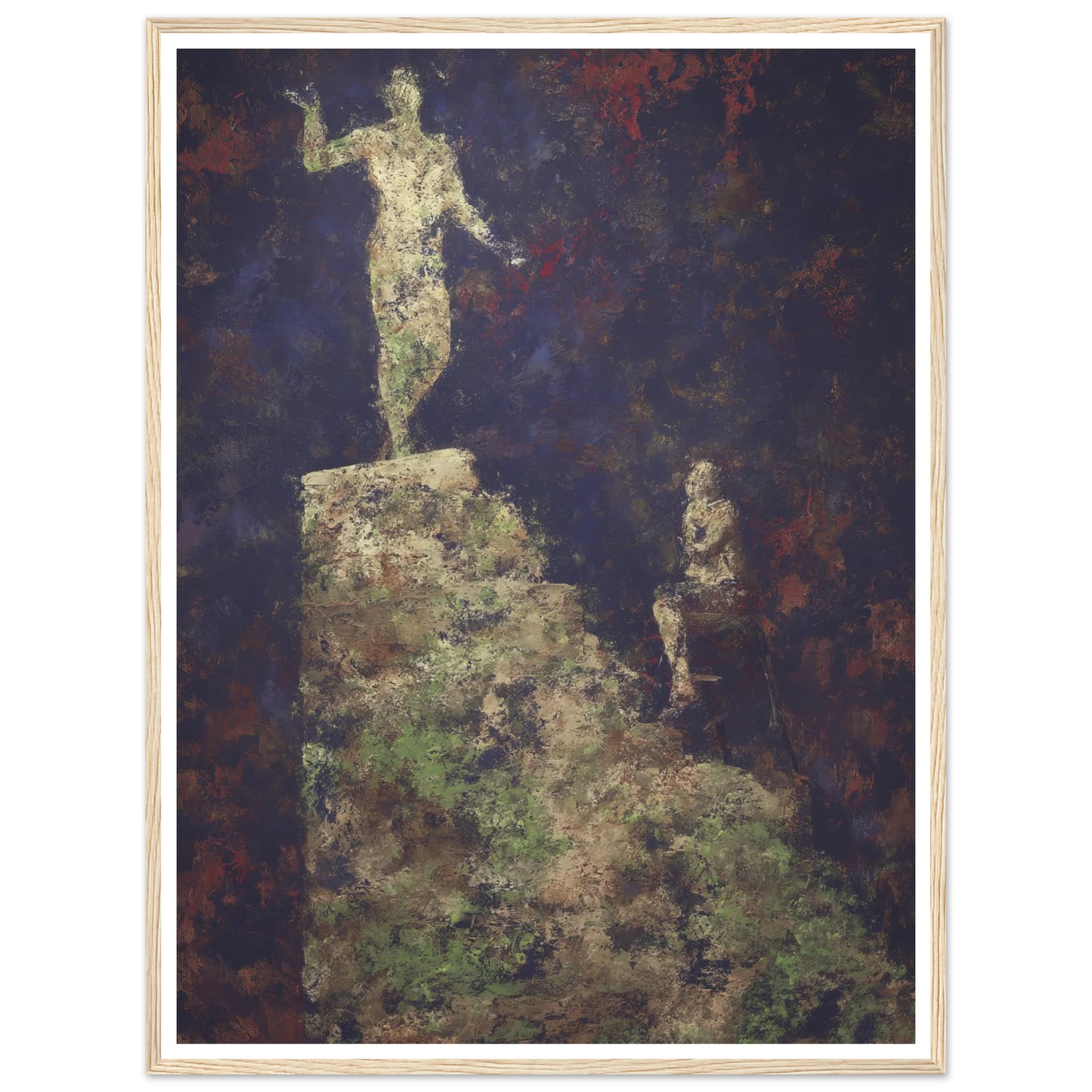 The Pedestal and the Silent Observer - Framed Poster - 30x40 cm / 12x16″ - Black frame