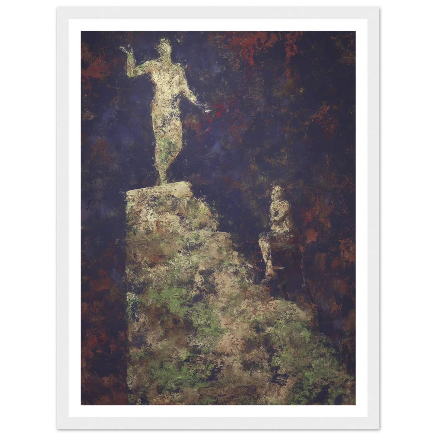 The Pedestal and the Silent Observer - Framed Poster - 30x40 cm / 12x16″ - Black frame