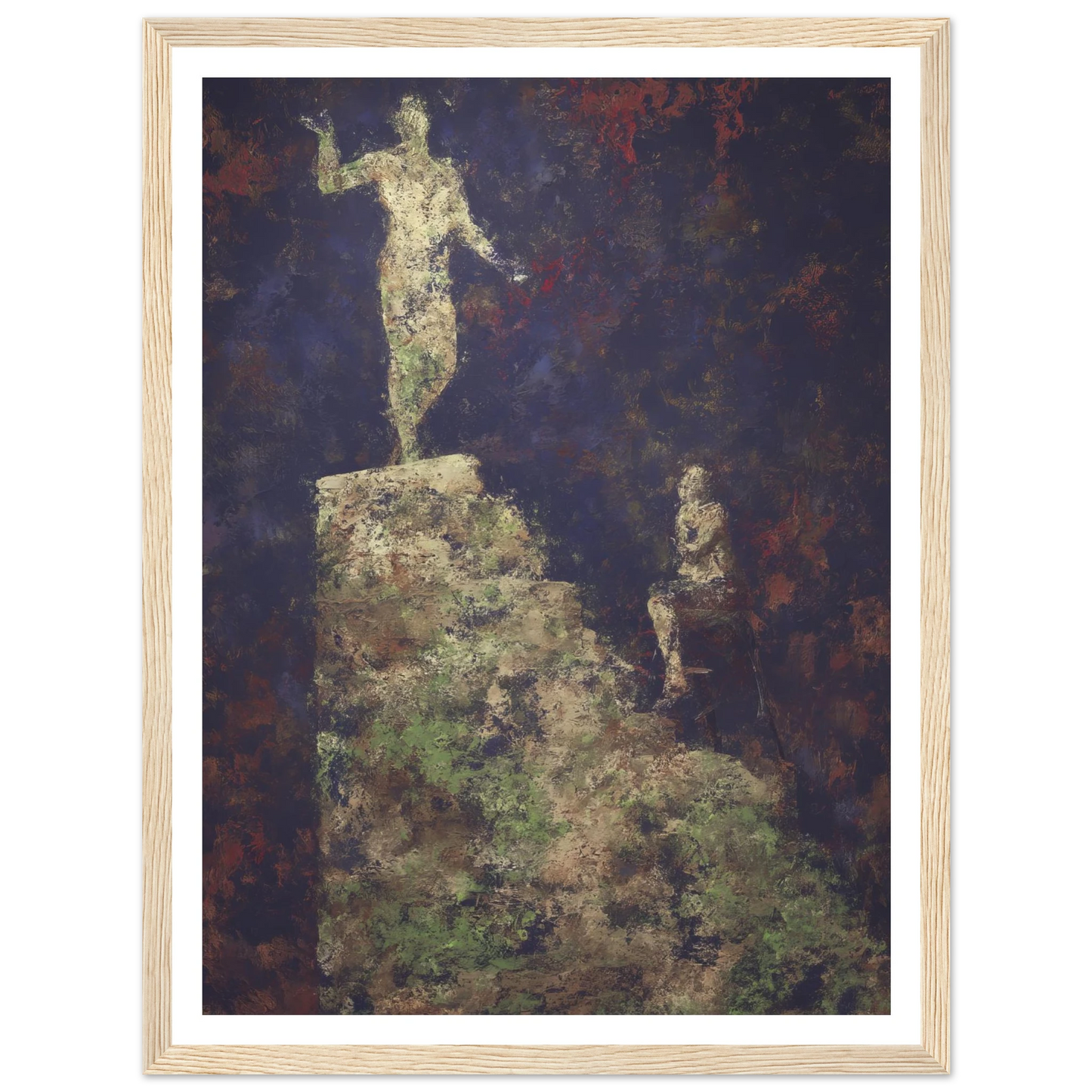 The Pedestal and the Silent Observer - Framed Poster - 30x40 cm / 12x16″ - Black frame