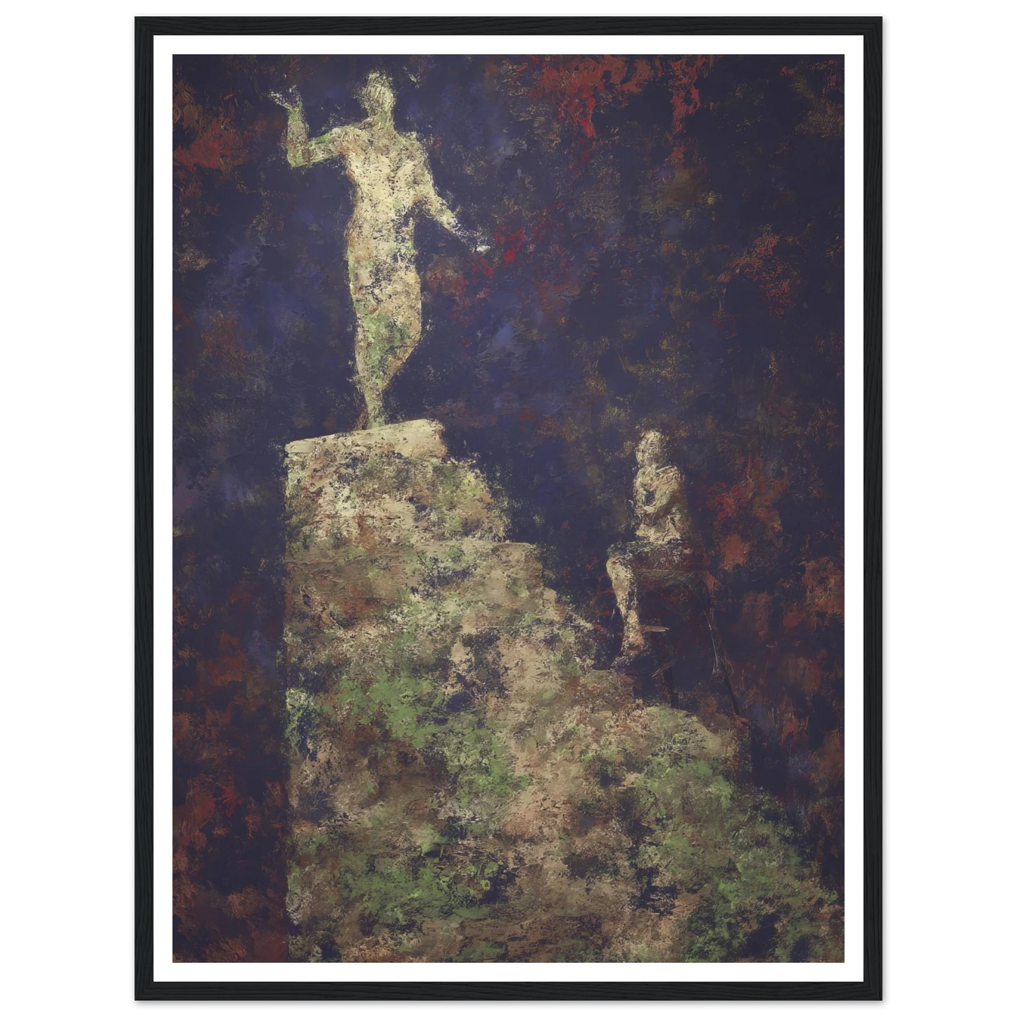 The Pedestal and the Silent Observer - Framed Poster - 30x40 cm / 12x16″ - Black frame