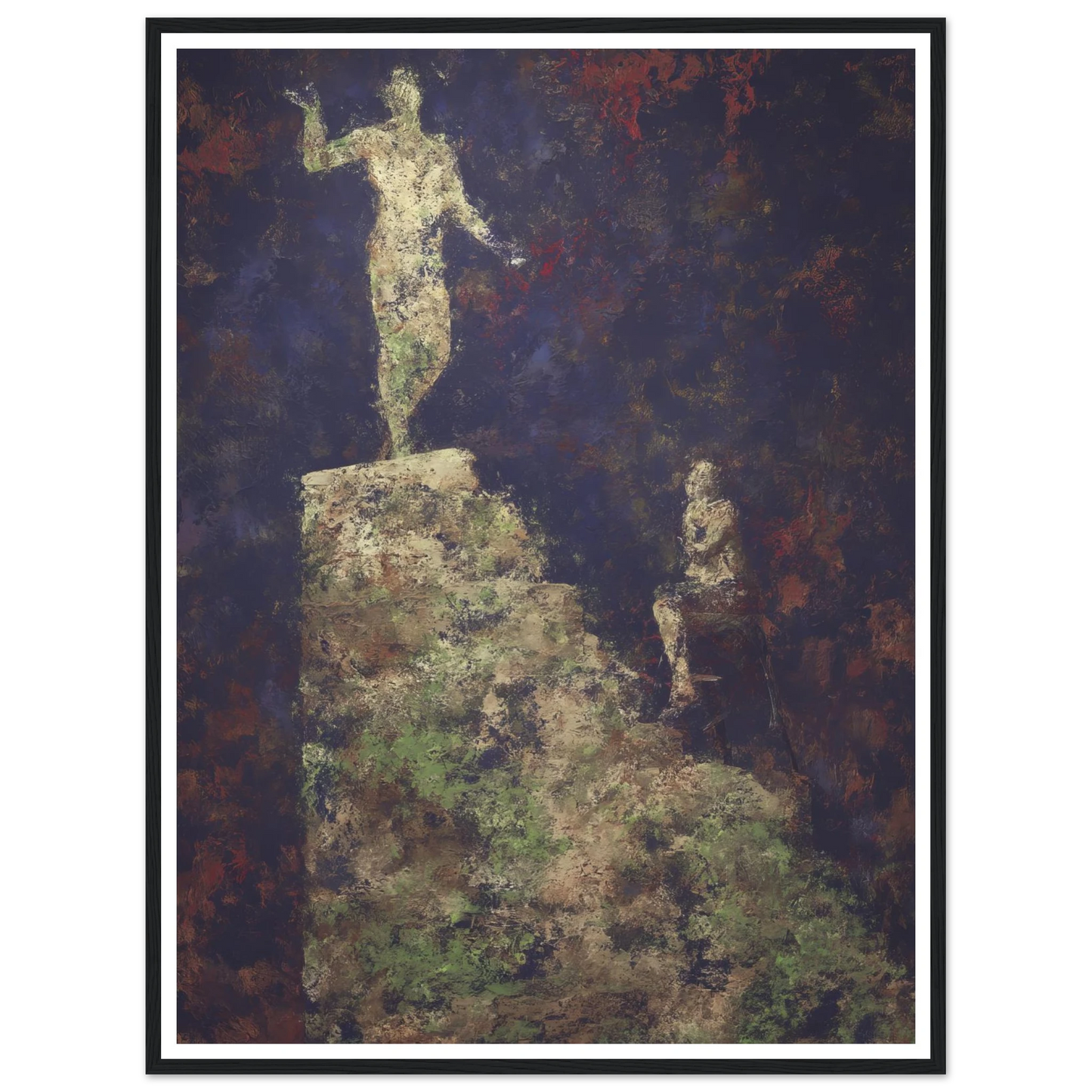 The Pedestal and the Silent Observer - Framed Poster - 30x40 cm / 12x16″ - Black frame