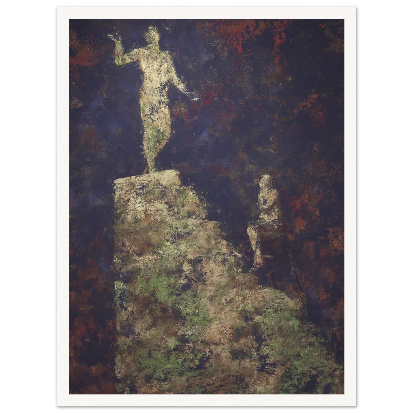 The Pedestal and the Silent Observer - Framed Poster - 30x40 cm / 12x16″ - Black frame