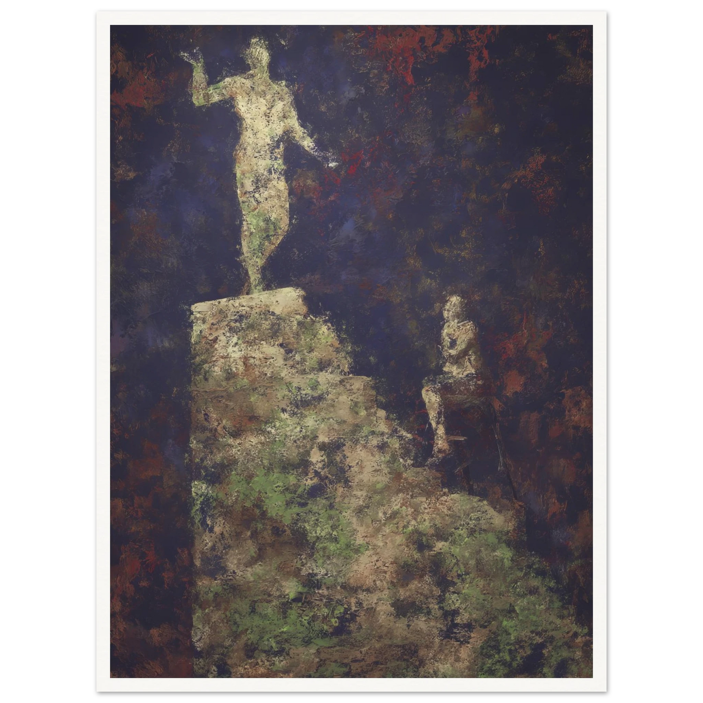 The Pedestal and the Silent Observer - Framed Poster - 30x40 cm / 12x16″ - Black frame