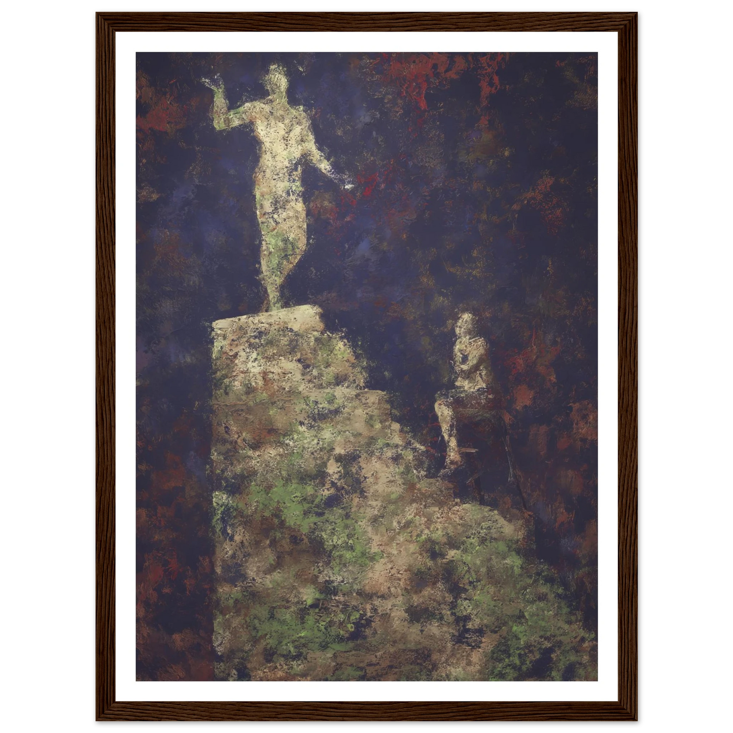 The Pedestal and the Silent Observer - Framed Poster - 30x40 cm / 12x16″ - Black frame