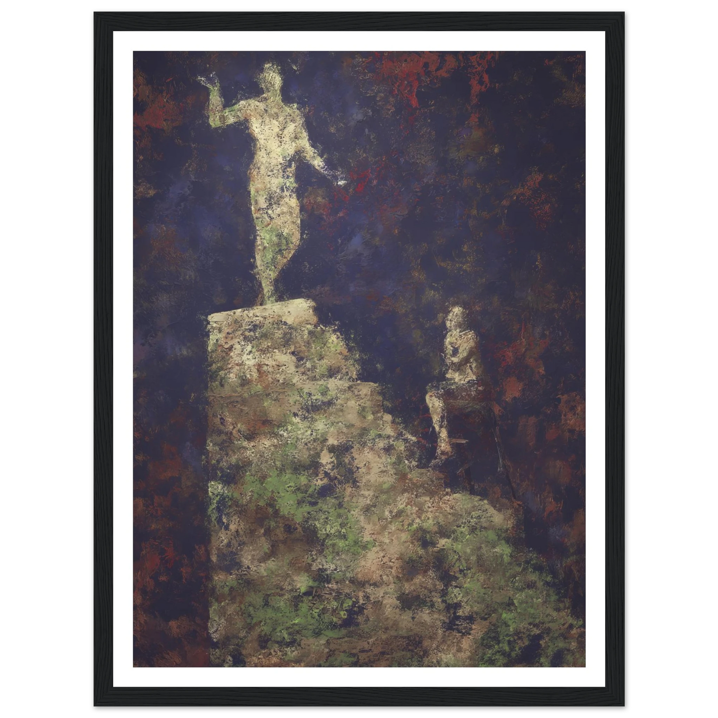 The Pedestal and the Silent Observer - Framed Poster - 30x40 cm / 12x16″ - Black frame