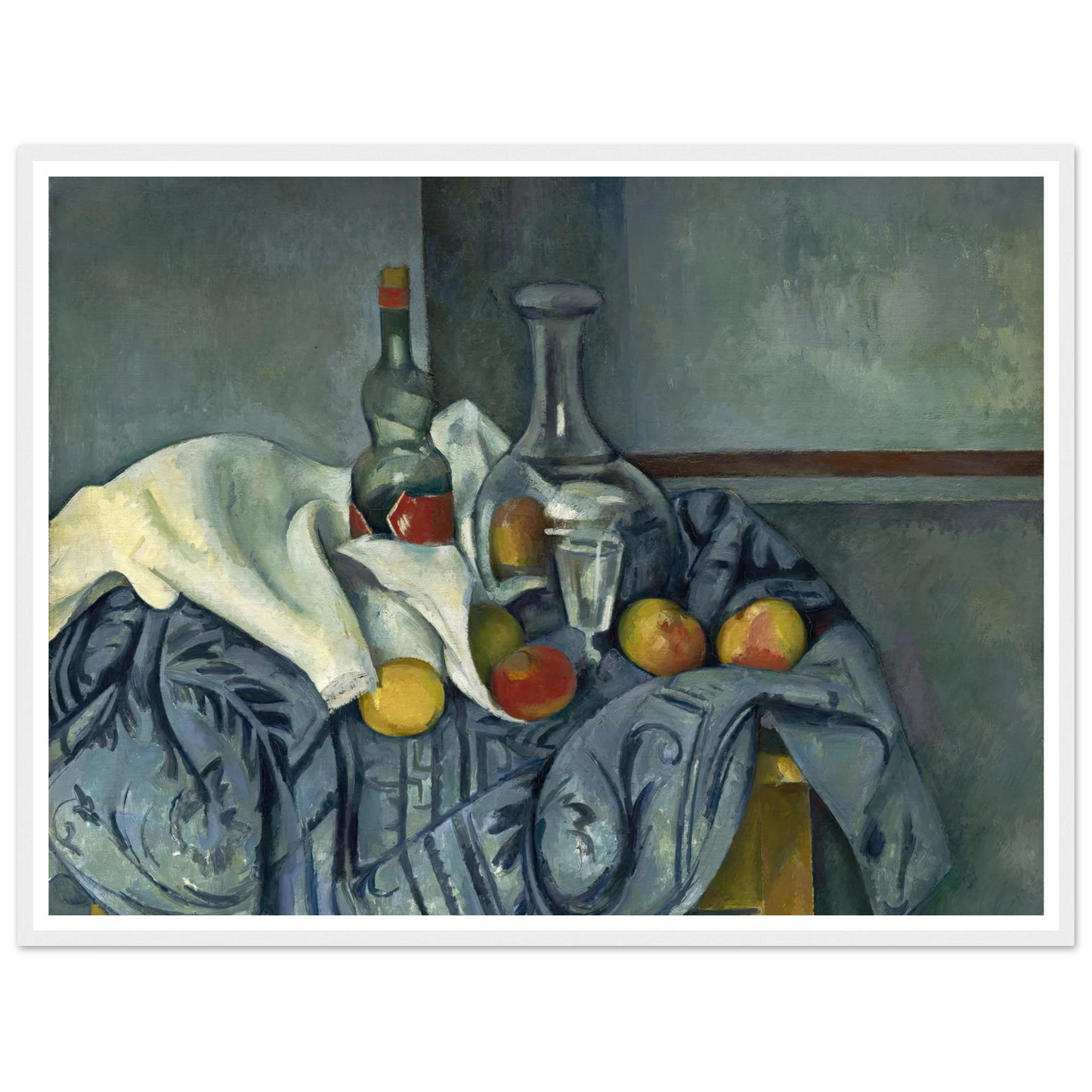 The Peppermint Bottle (1893-1895) Art Print | Paul Cezanne - Framed Poster - 30x40 cm / 12x16″ - Black frame