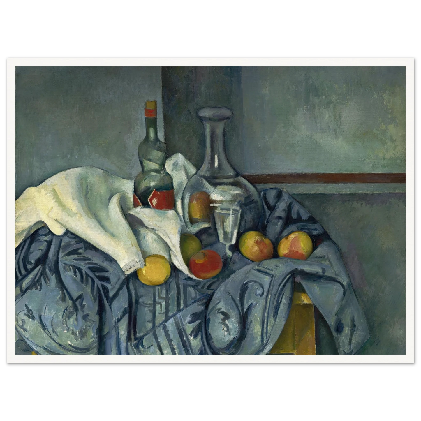The Peppermint Bottle (1893-1895) Art Print | Paul Cezanne - Framed Poster - 30x40 cm / 12x16″ - Black frame
