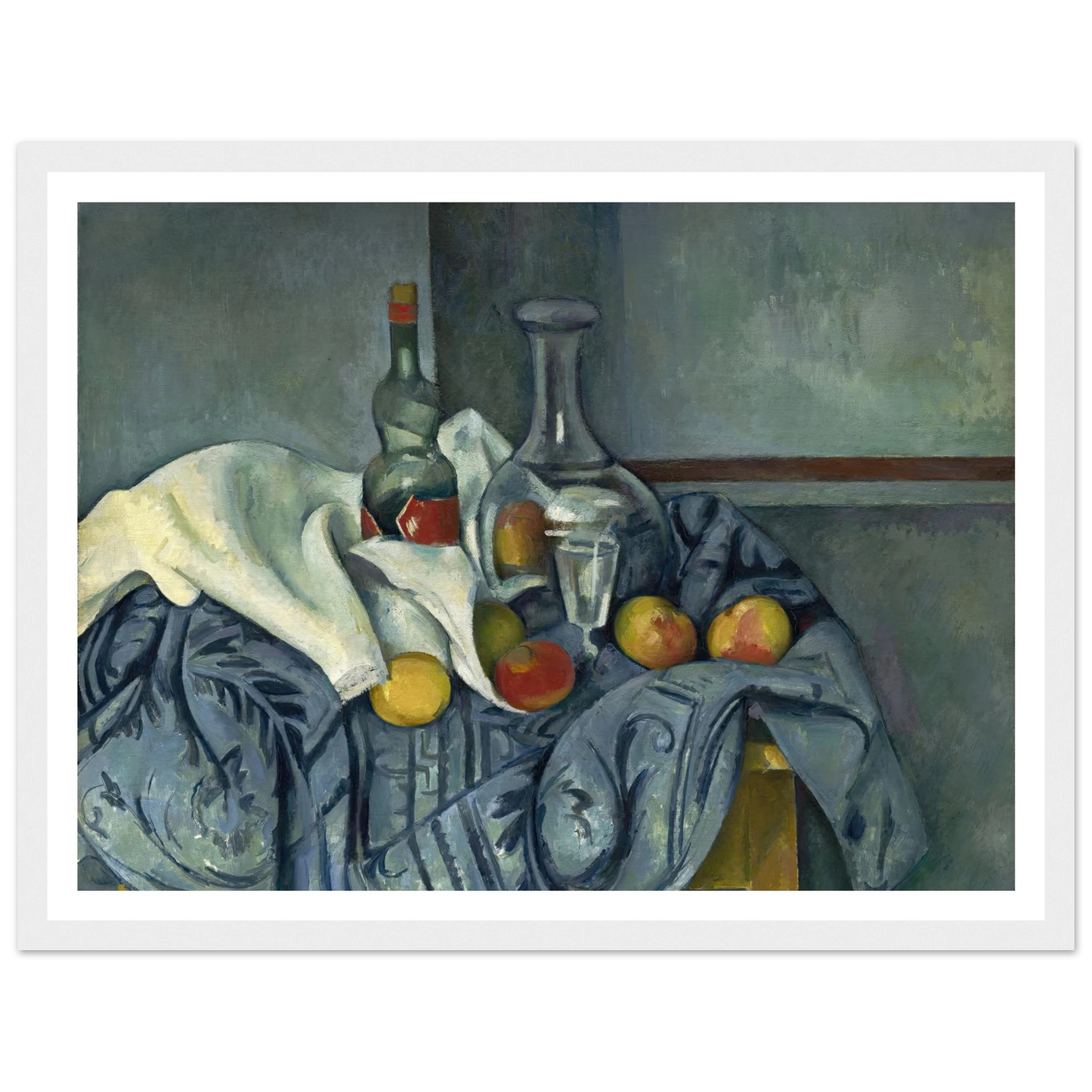 The Peppermint Bottle (1893-1895) Art Print | Paul Cezanne - Framed Poster - 30x40 cm / 12x16″ - Black frame