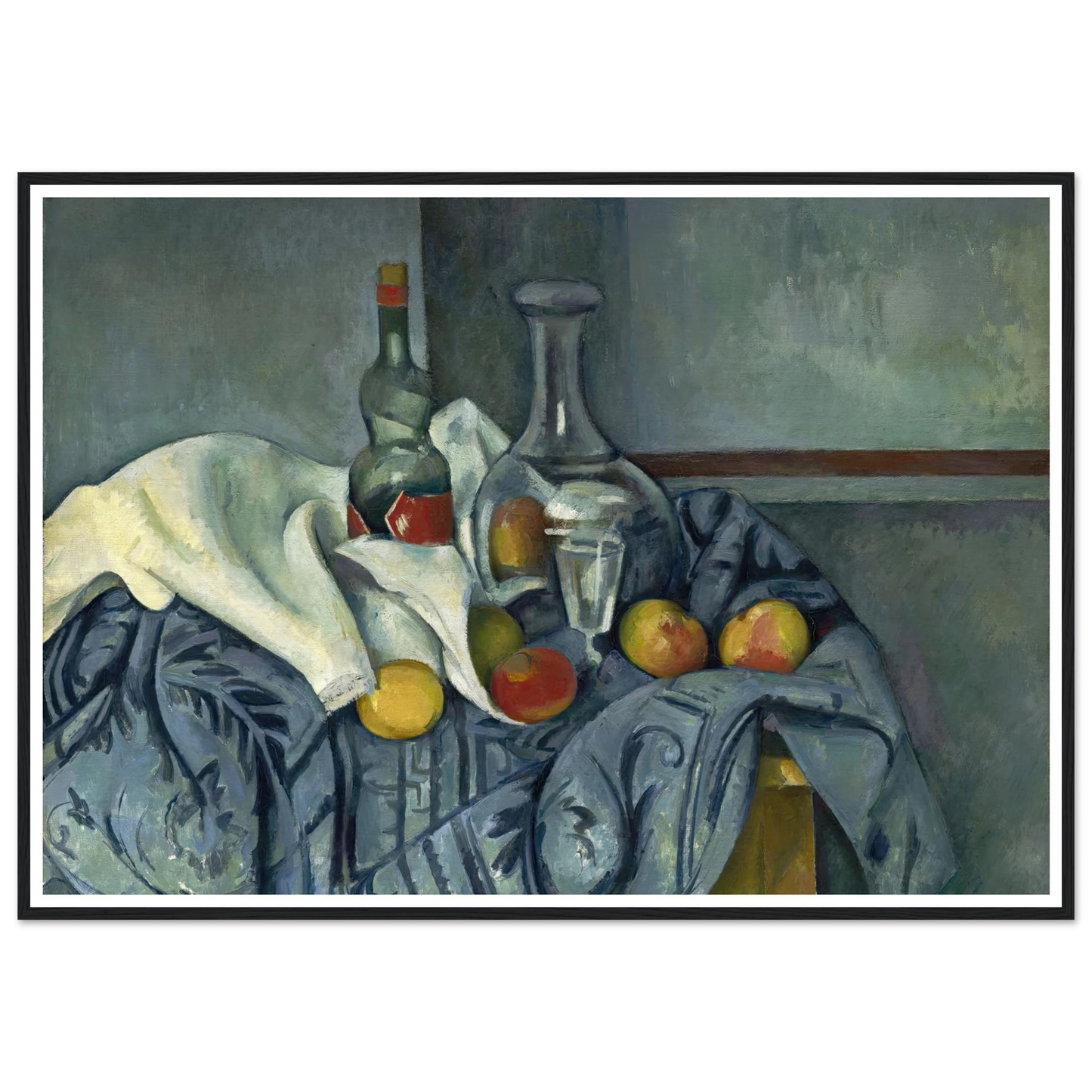 The Peppermint Bottle (1893-1895) Art Print | Paul Cezanne - Framed Poster - 30x40 cm / 12x16″ - Black frame