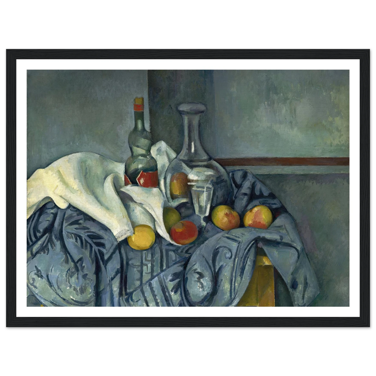 The Peppermint Bottle (1893-1895) Art Print | Paul Cezanne - Framed Poster - 30x40 cm / 12x16″ - Black frame